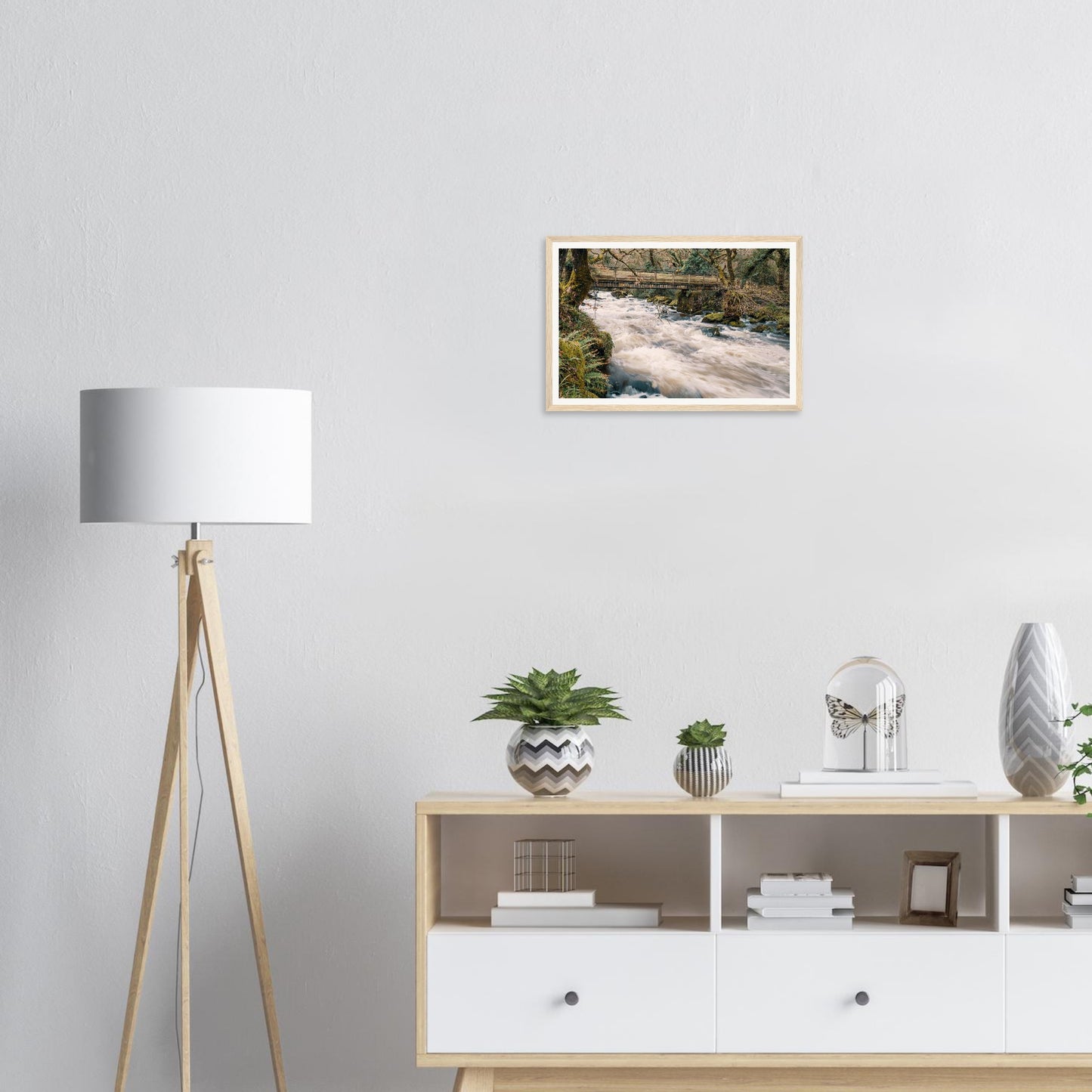 Verdant greenery along River Plym framed wall art in Dartmoor