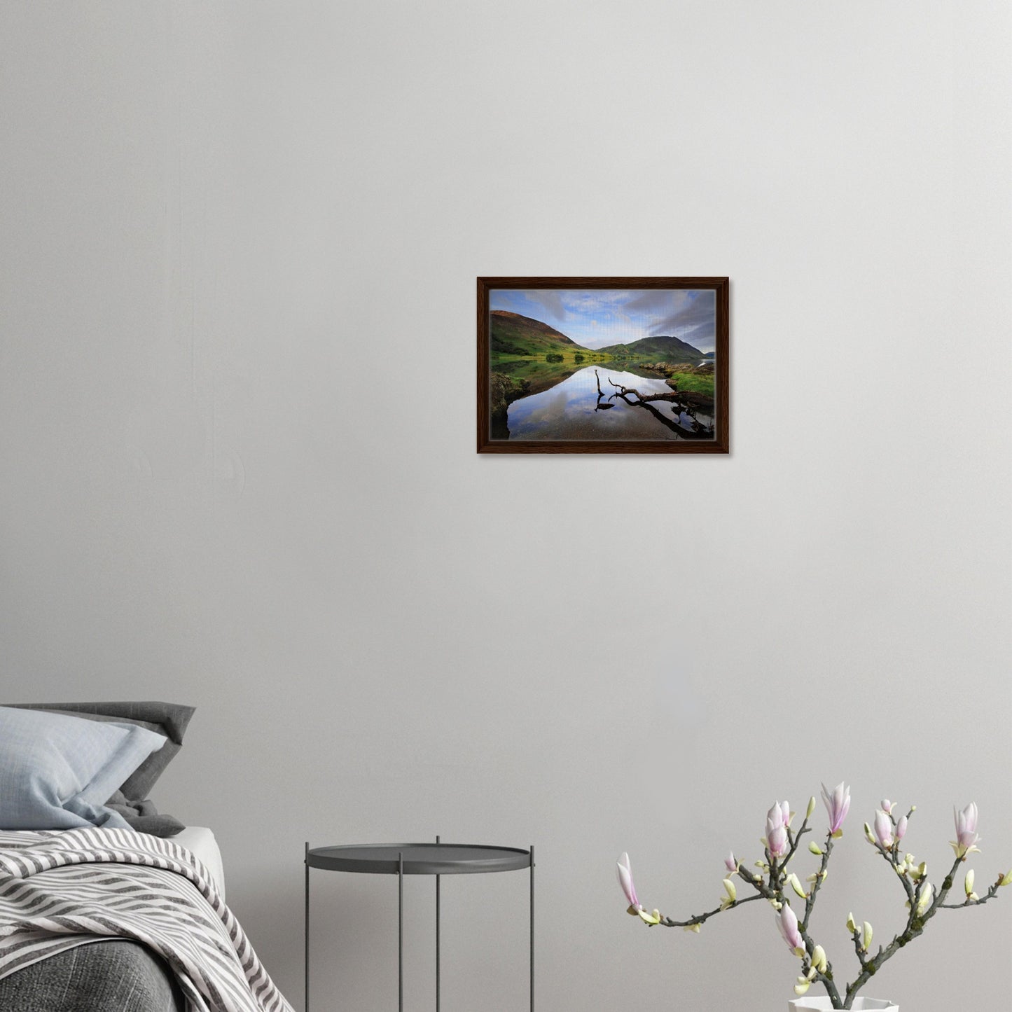 Natural reflection scene at Crummock Water in elegant frame