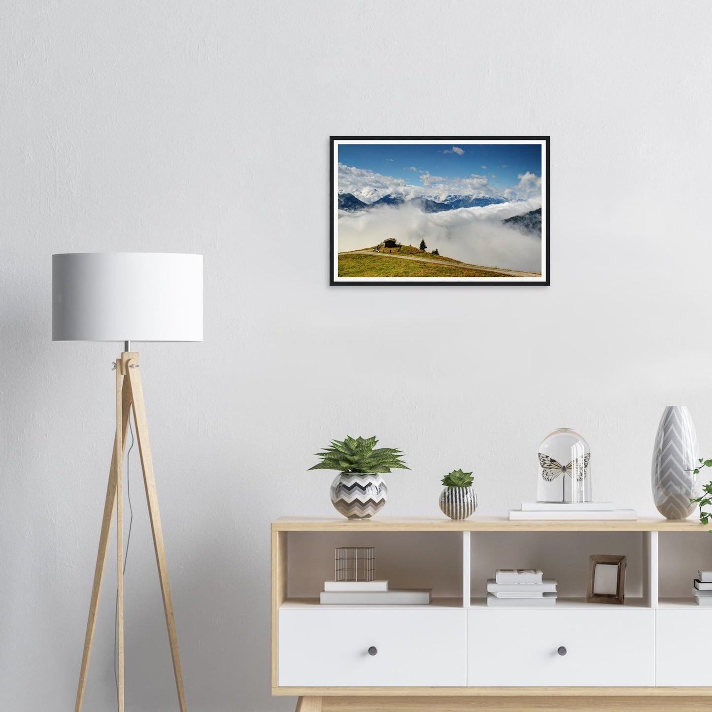 Resterhöhe Panoramabahn framed print of Austrian mountain landscape
