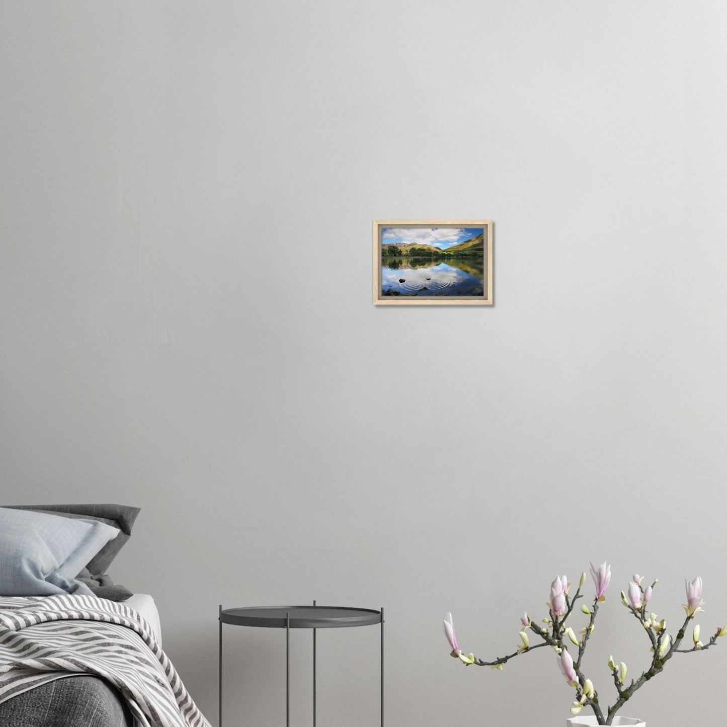 Cloud reflections on Buttermere with rippling water in canvas print