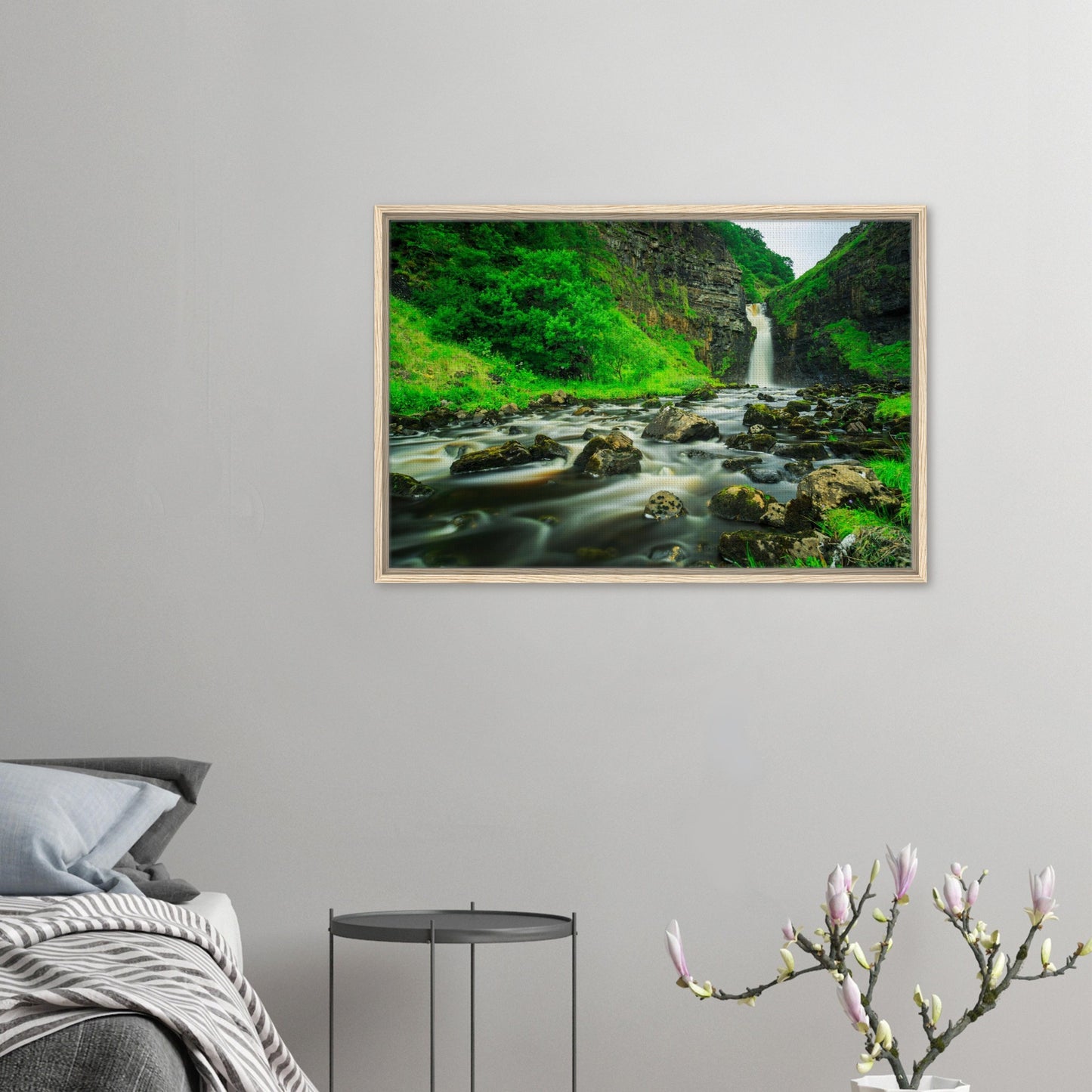 Skye riverscape featuring Lealt Falls and lush cliffside