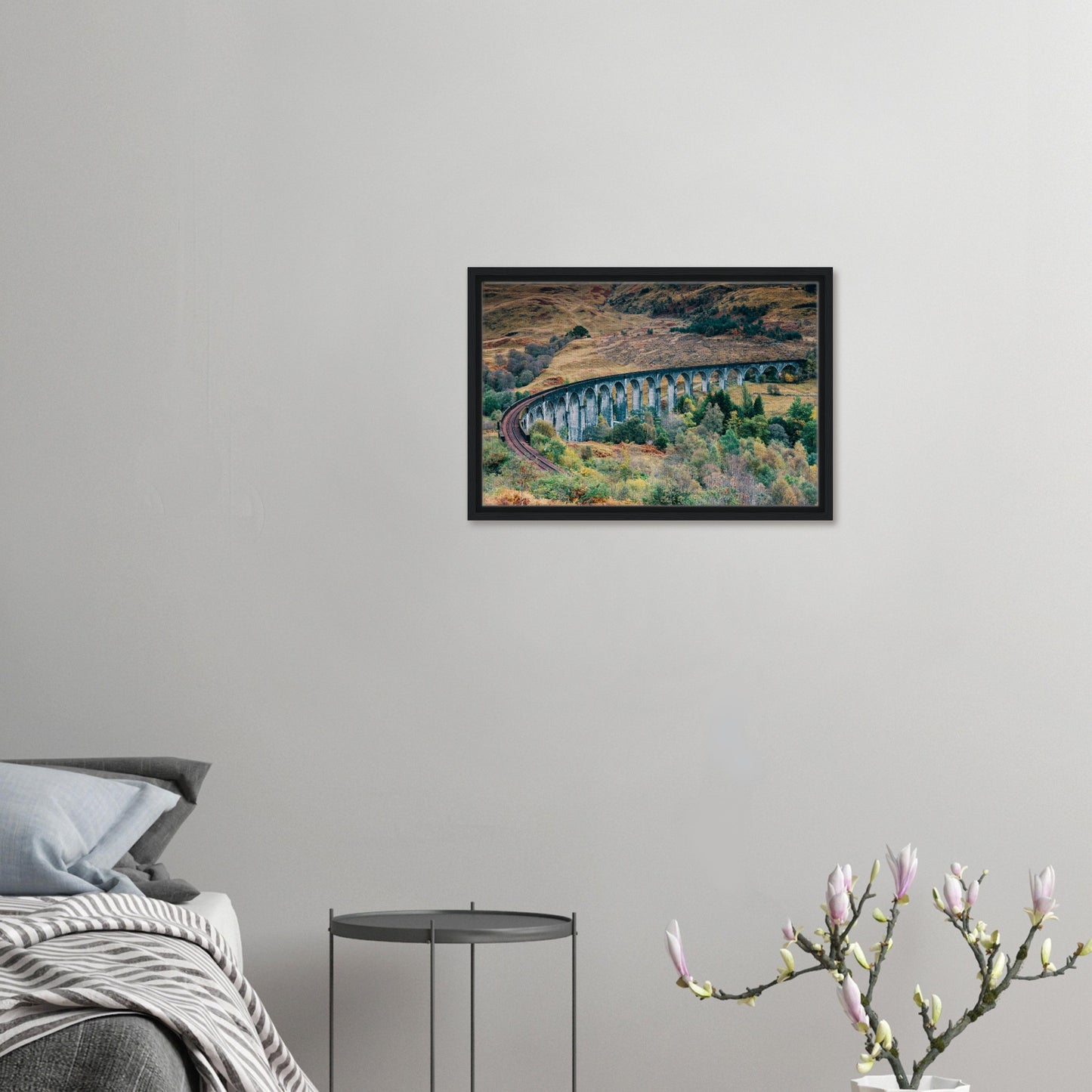 Highland viaduct in seasonal foliage print