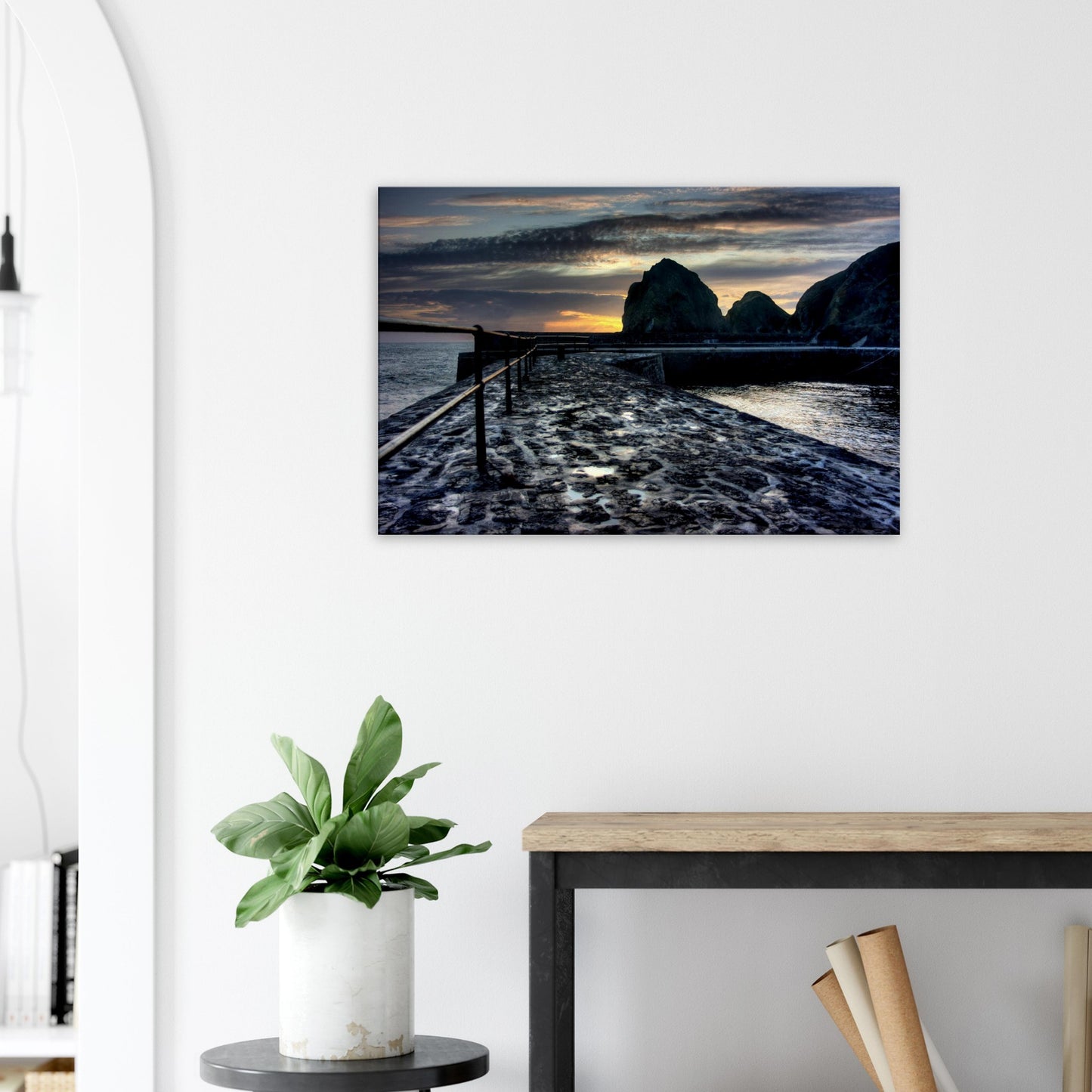 Mullion Cove canvas showcasing the beauty of day’s end