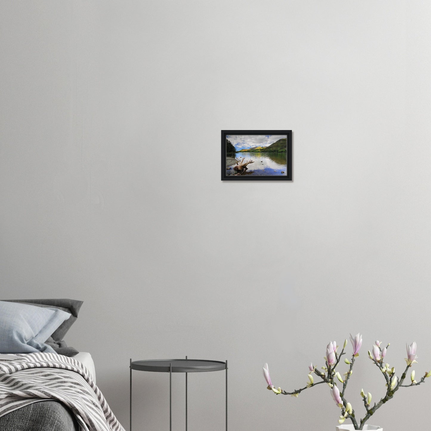 Tranquil Lake District landscape with lake reflections in canvas print
