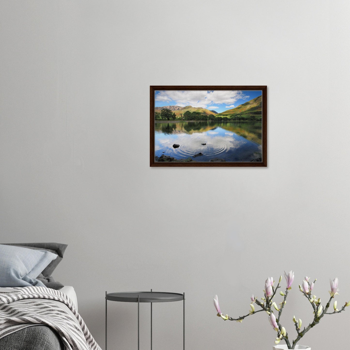 Skipped stone ripples in Buttermere Lake in peaceful wall art