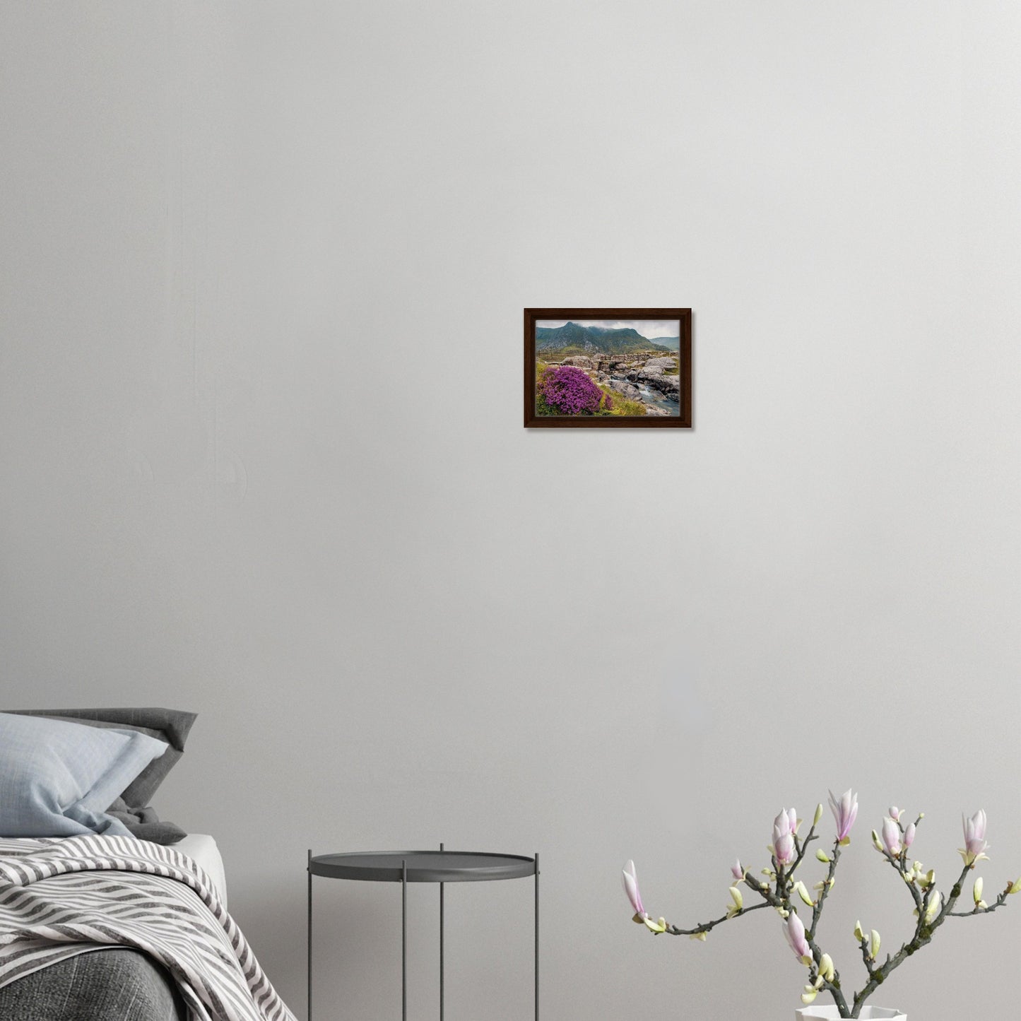 Heather-covered landscape in Snowdonia wall art