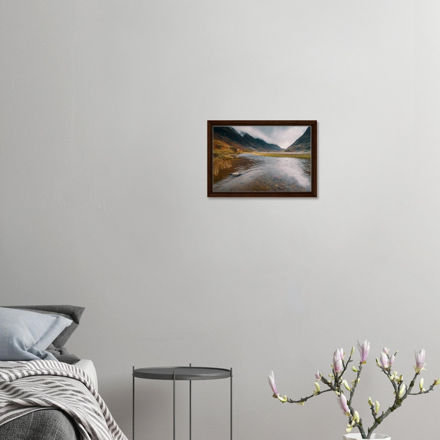 Scenic loch with reeds in Glencoe canvas