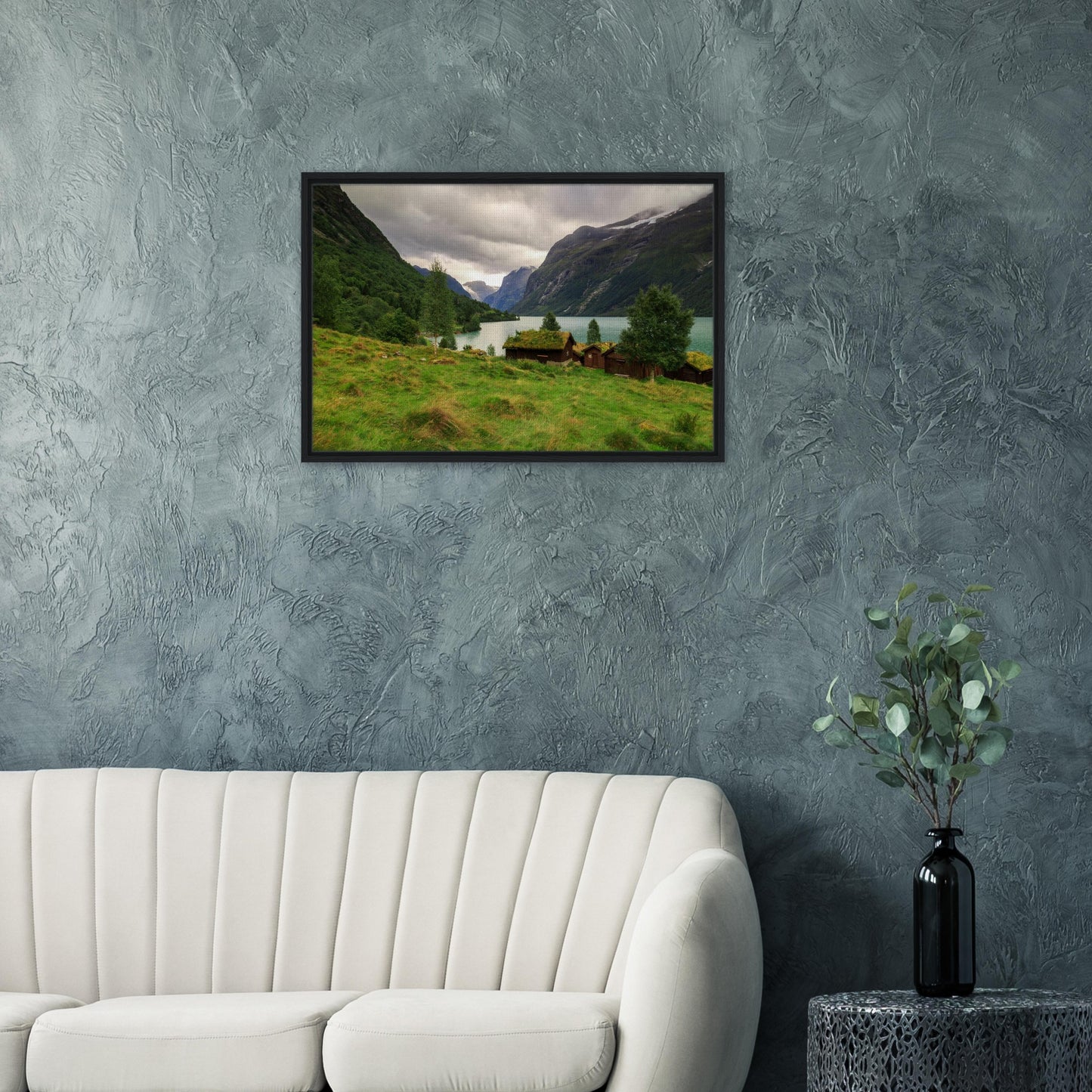 Lush Lodalen Valley landscape with vivid colours in canvas
