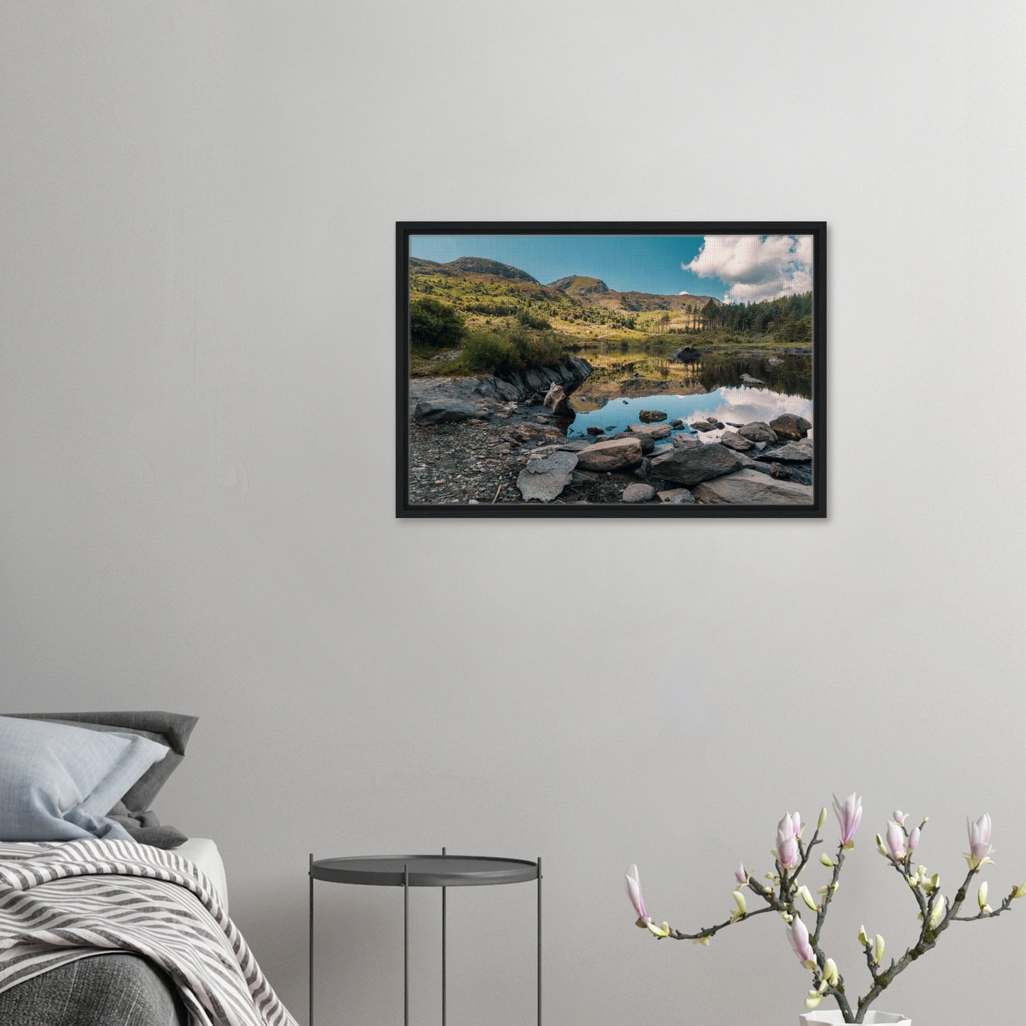 Lake and mountains landscape canvas from Wales