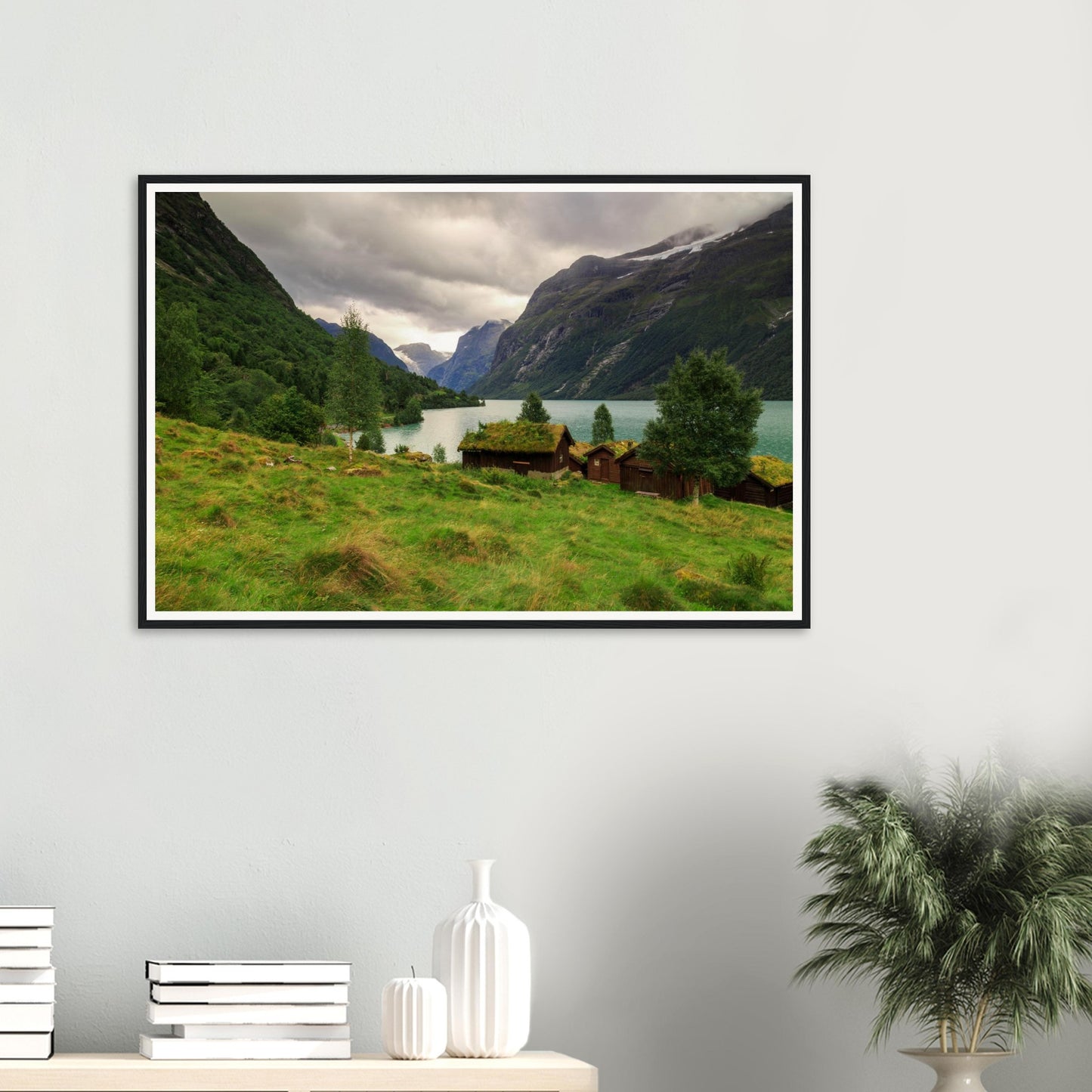 Scenic framed print of Lodalen Valley Norway countryside