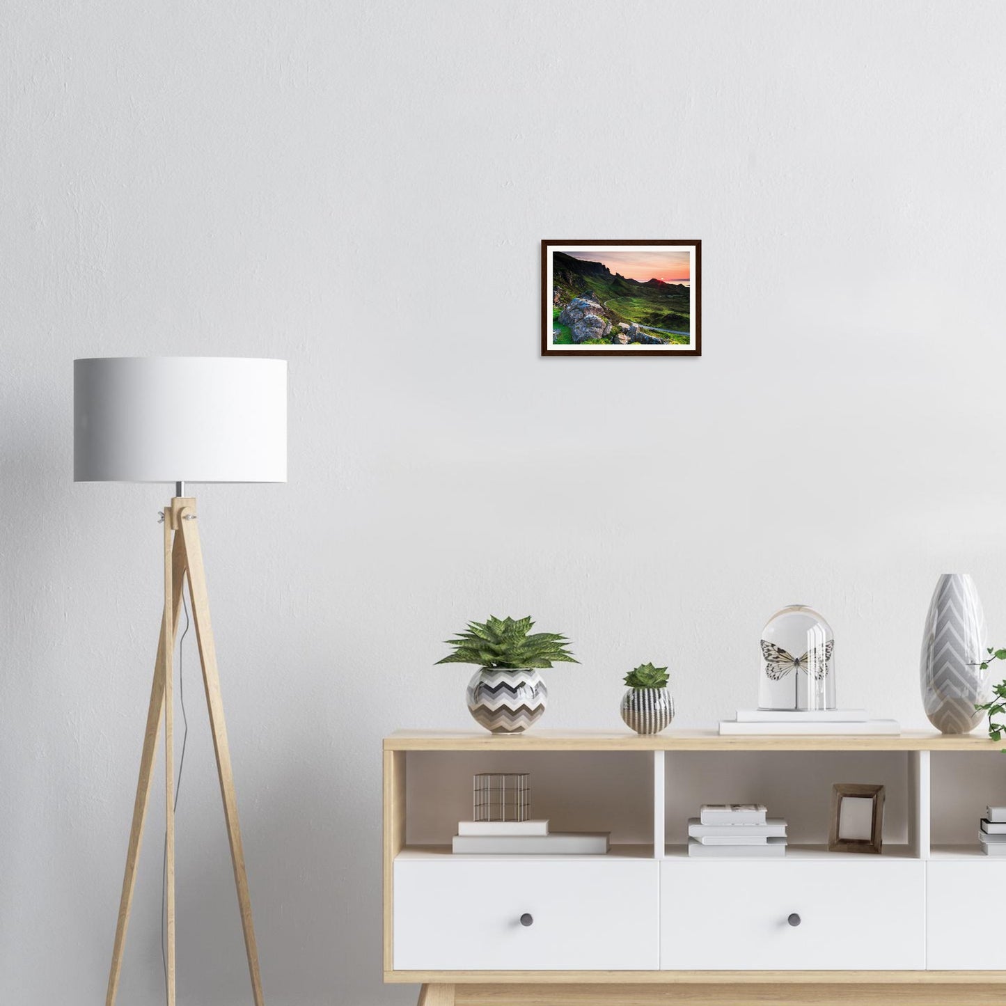 Sunset framed print of The Quiraing mountains in Scotland