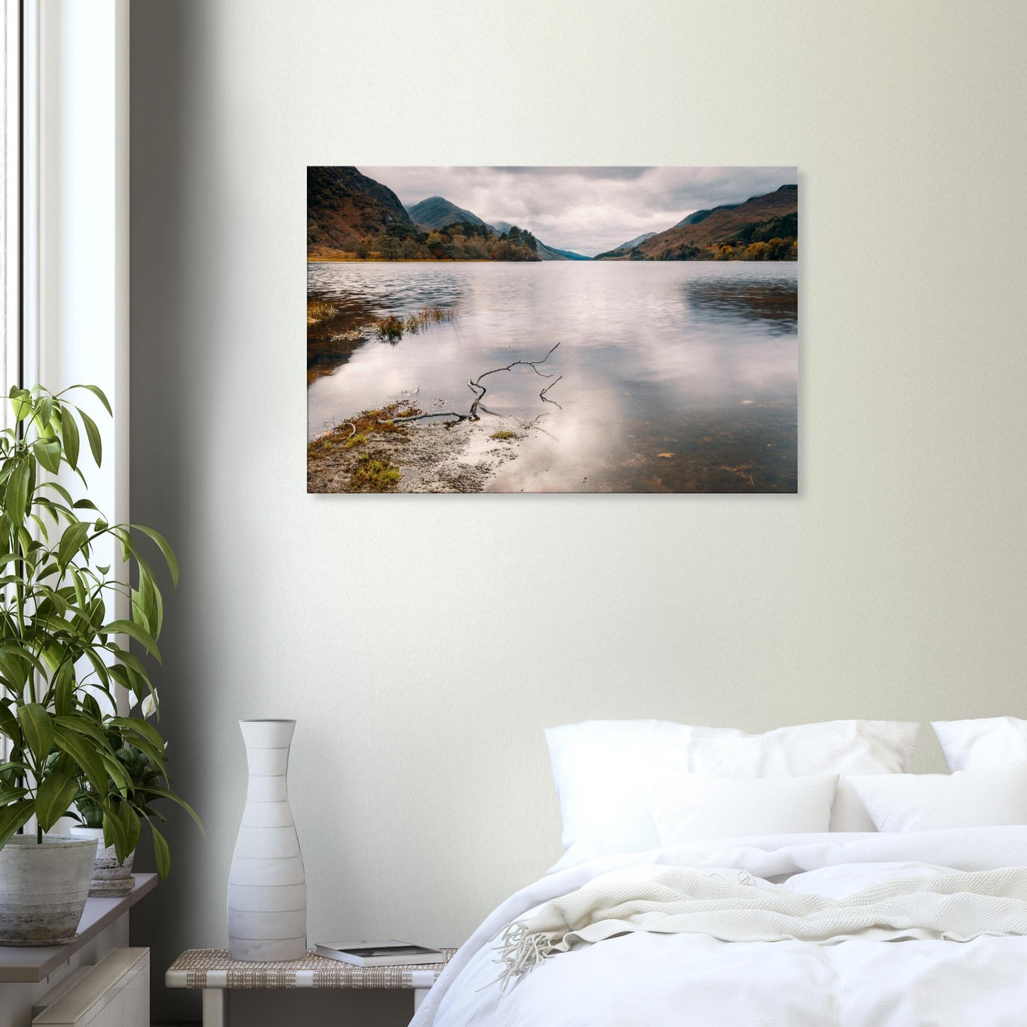 Quiet moment at Loch Shiel captured in evocative canvas print