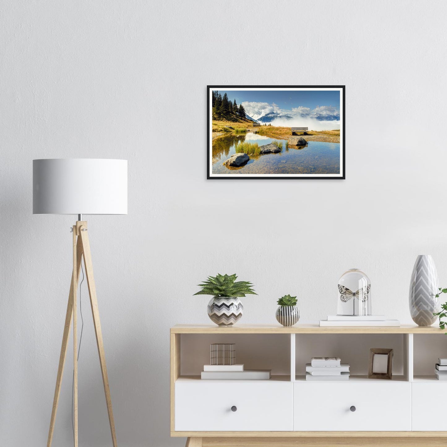 Clouds rolling through Austrian Alps captured in framed print