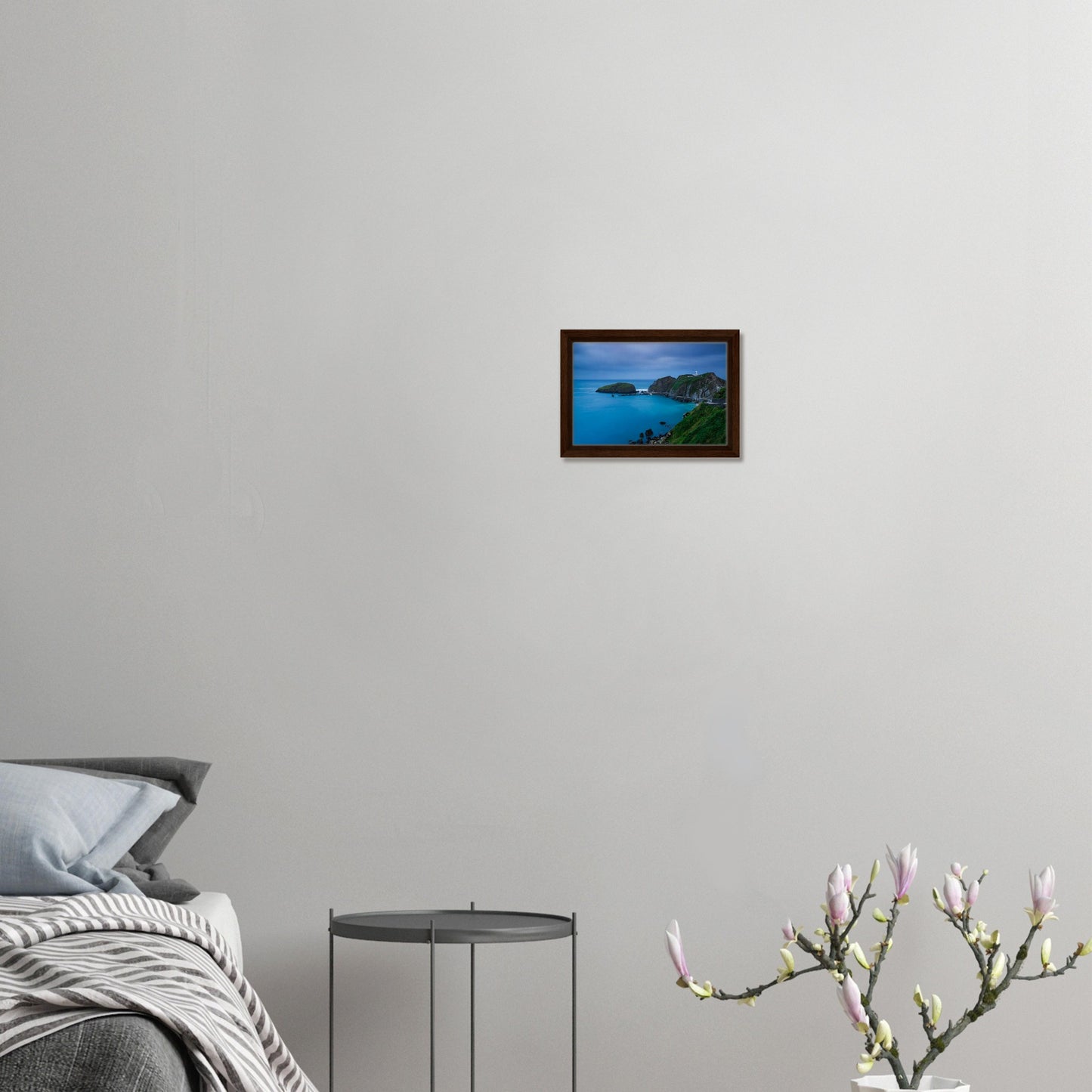 Framed canvas of seascape and lighthouse at Landing Bay