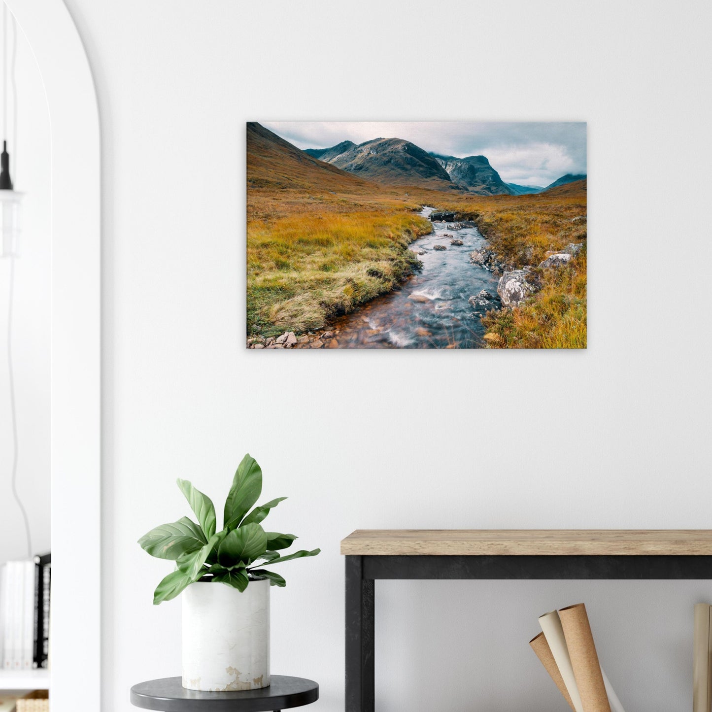 Scottish landscape canvas capturing Glencoe’s wild soul