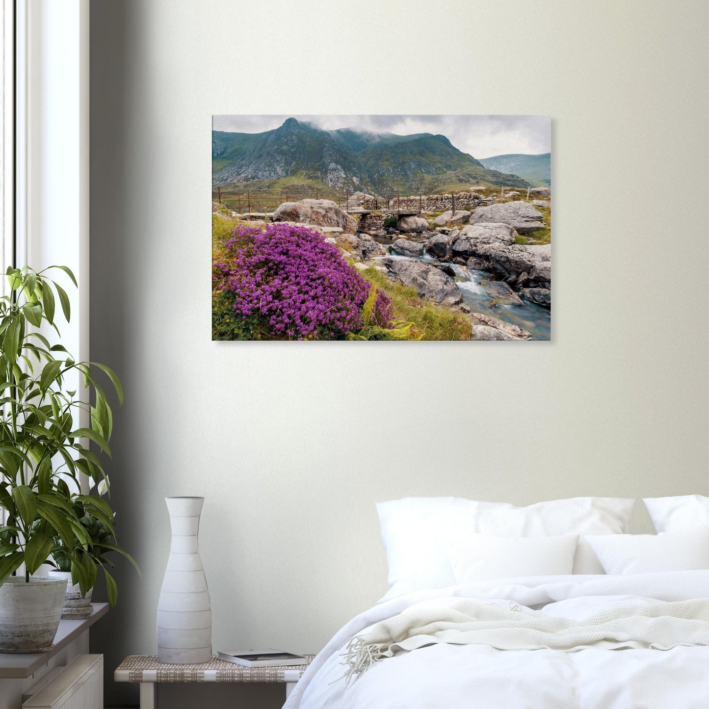 Dramatic mountains and wild terrain of Llyn Idwal in summer