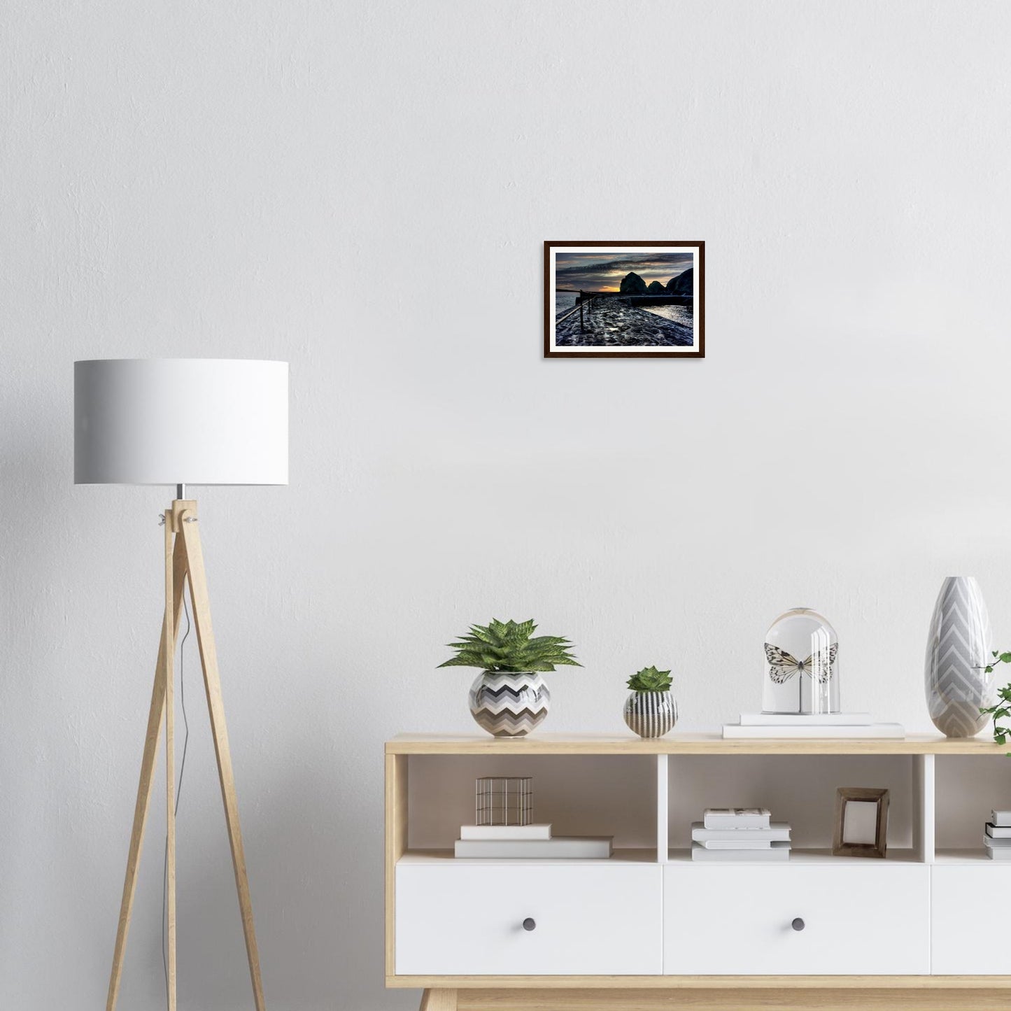 Dramatic Cornish coastline at Mullion Cove captured in framed print