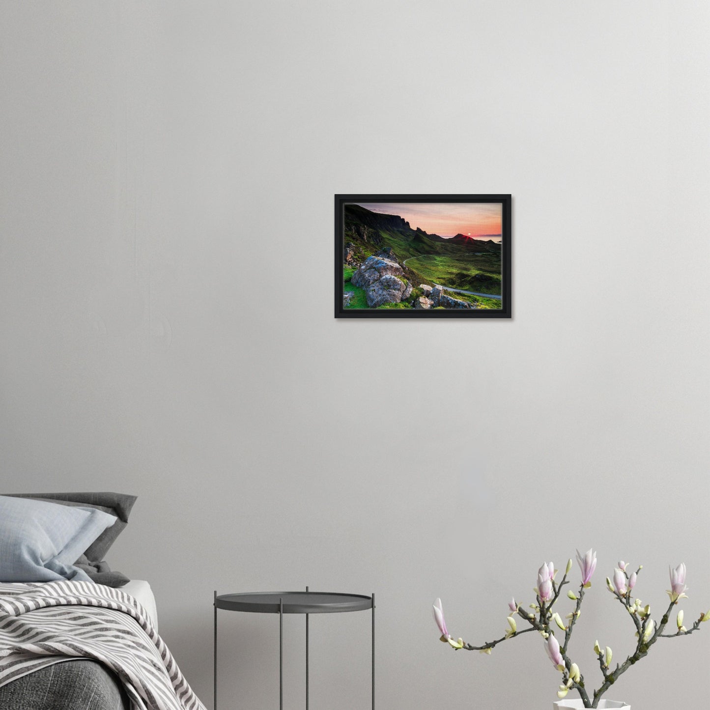 Framed canvas capturing Isle of Skye’s dramatic sunset scenery