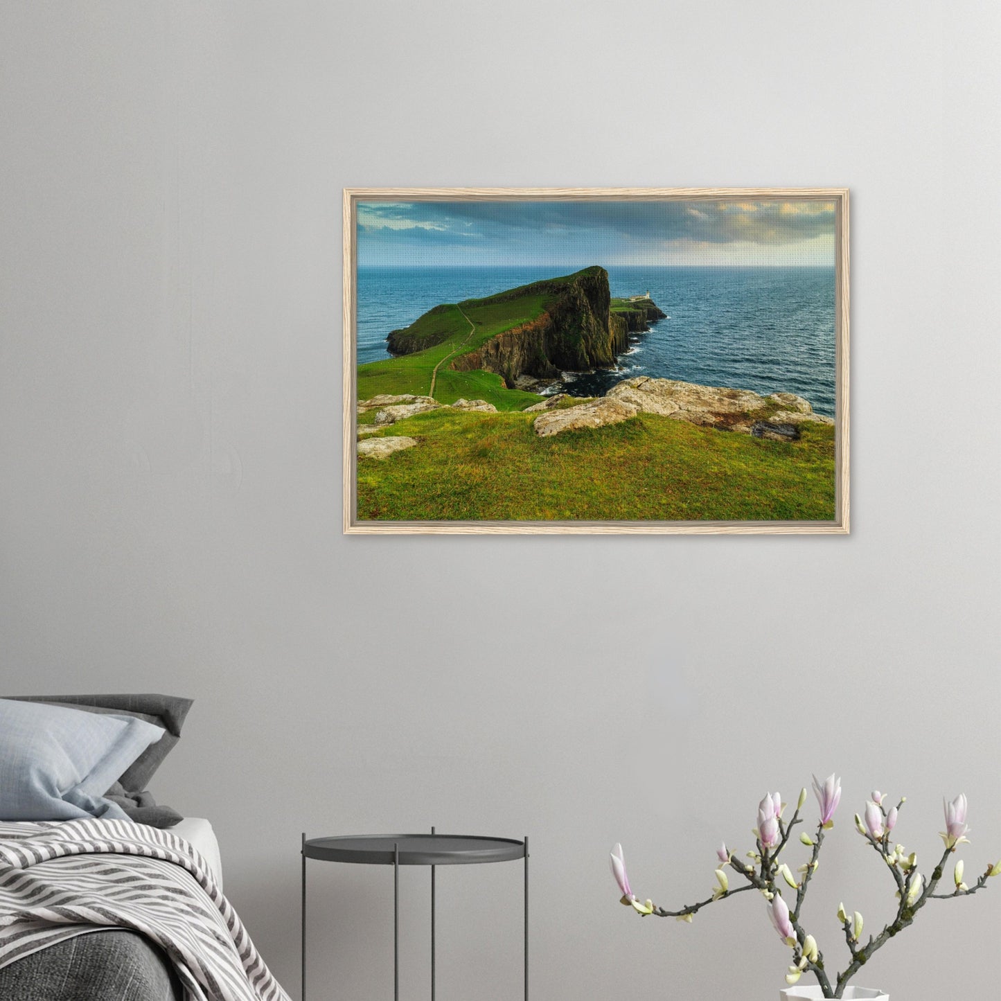 Remote and wild Neist Point coastline in framed seascape print