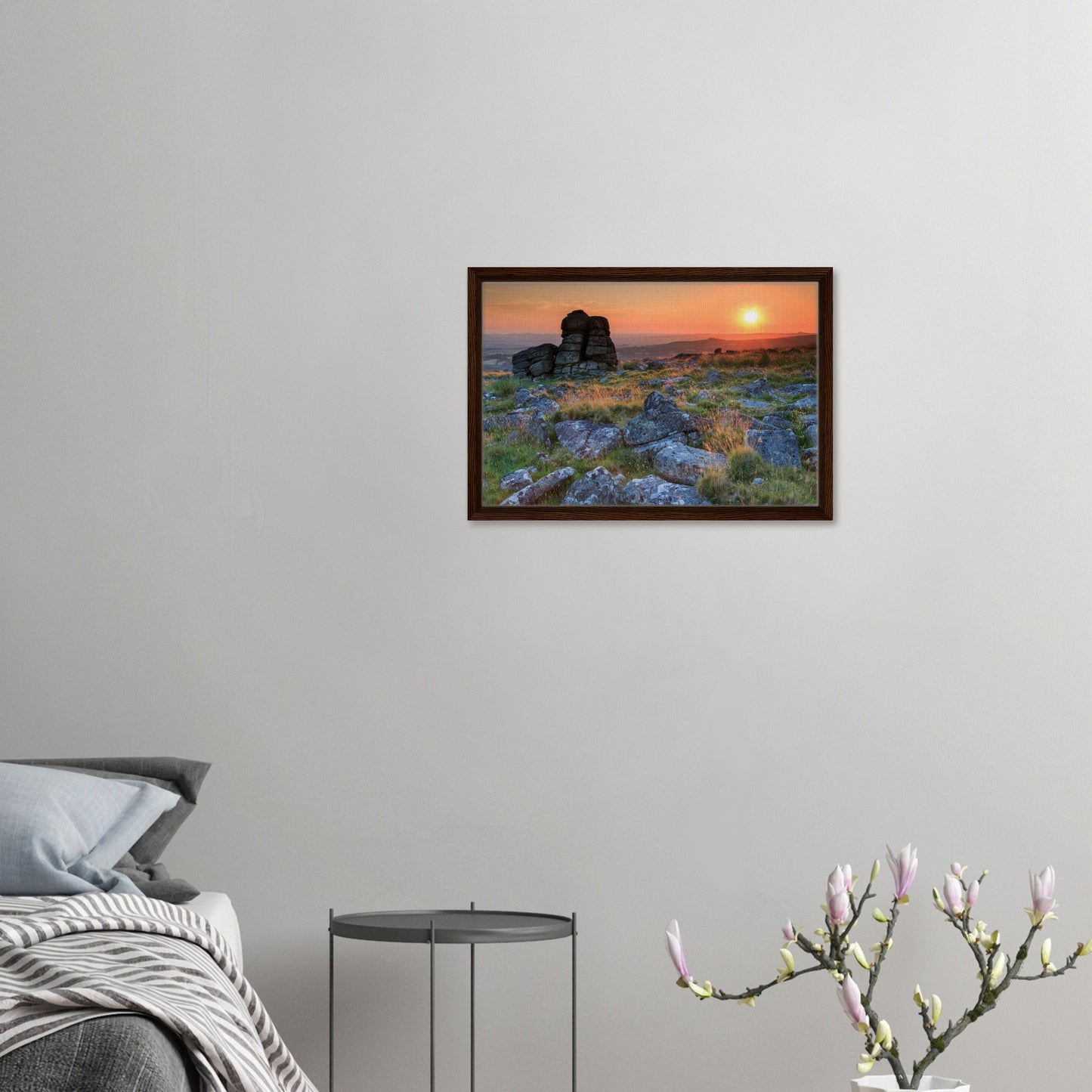 Golden light over ancient Dartmoor stones canvas print