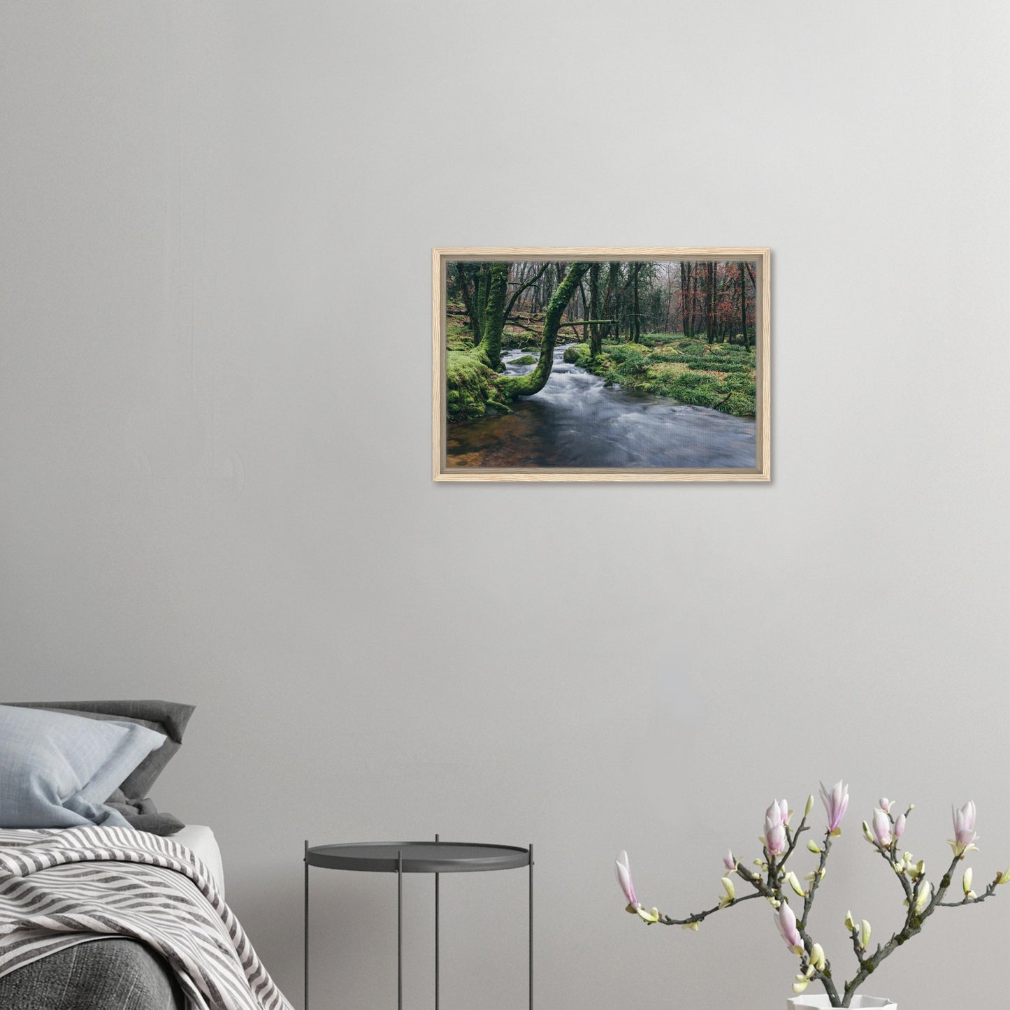 Framed landscape of forest and river in Dartmoor