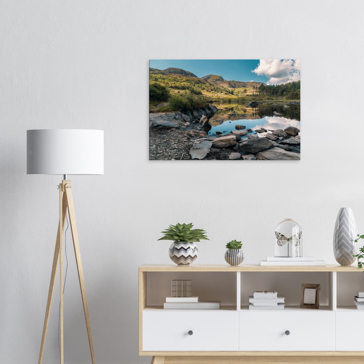 Snowdonia mountain reflections in Llyn Llywelyn canvas