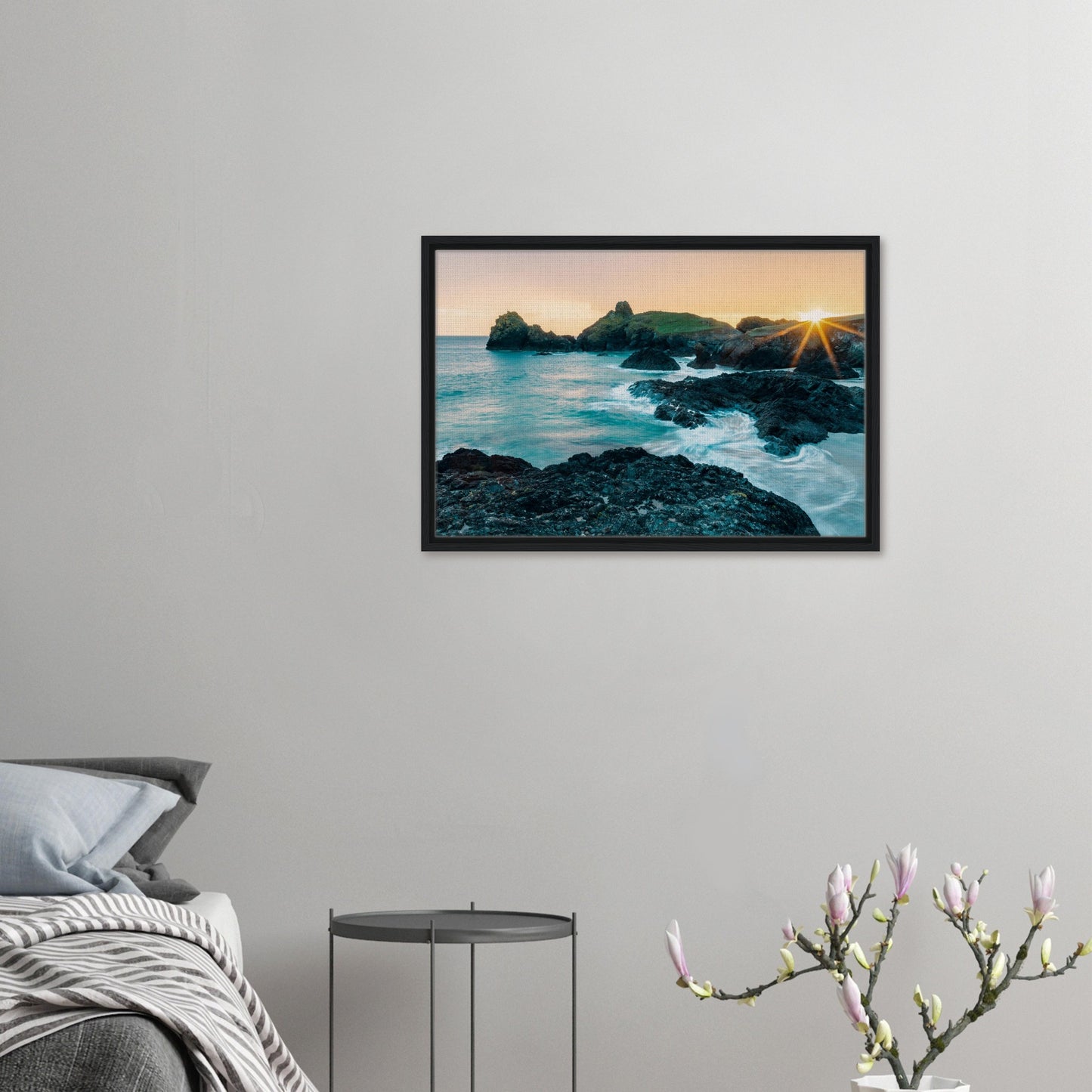 Sunset glow over Cornwall’s iconic cove
