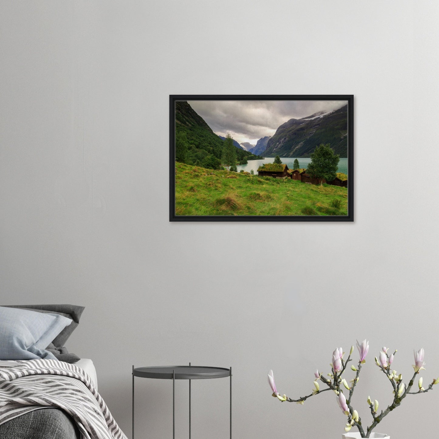 Framed canvas showing Lodalen’s pristine natural scenery