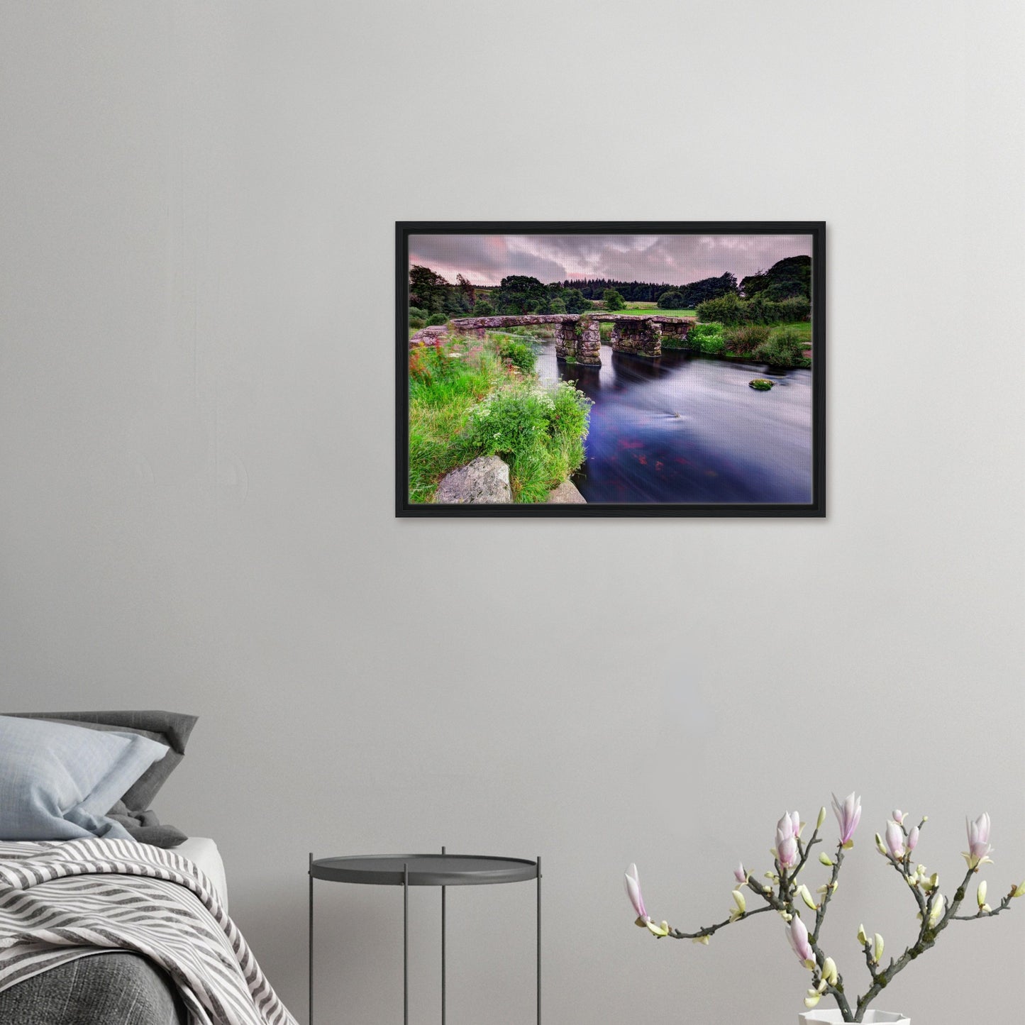 Dartmoor clapper bridge at Postbridge in dreamy wall art
