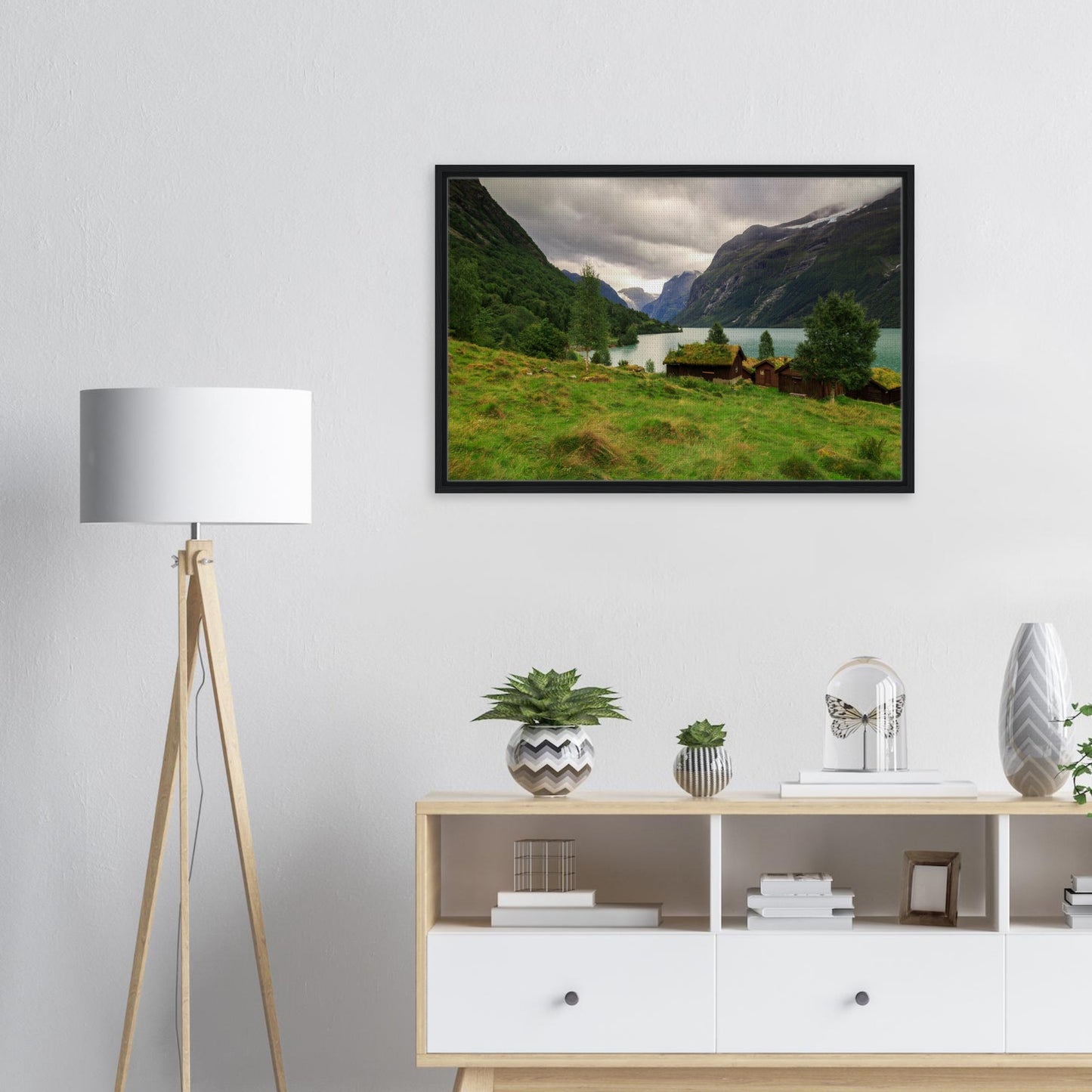 Lodalen Valley framed canvas with timeless Nordic charm