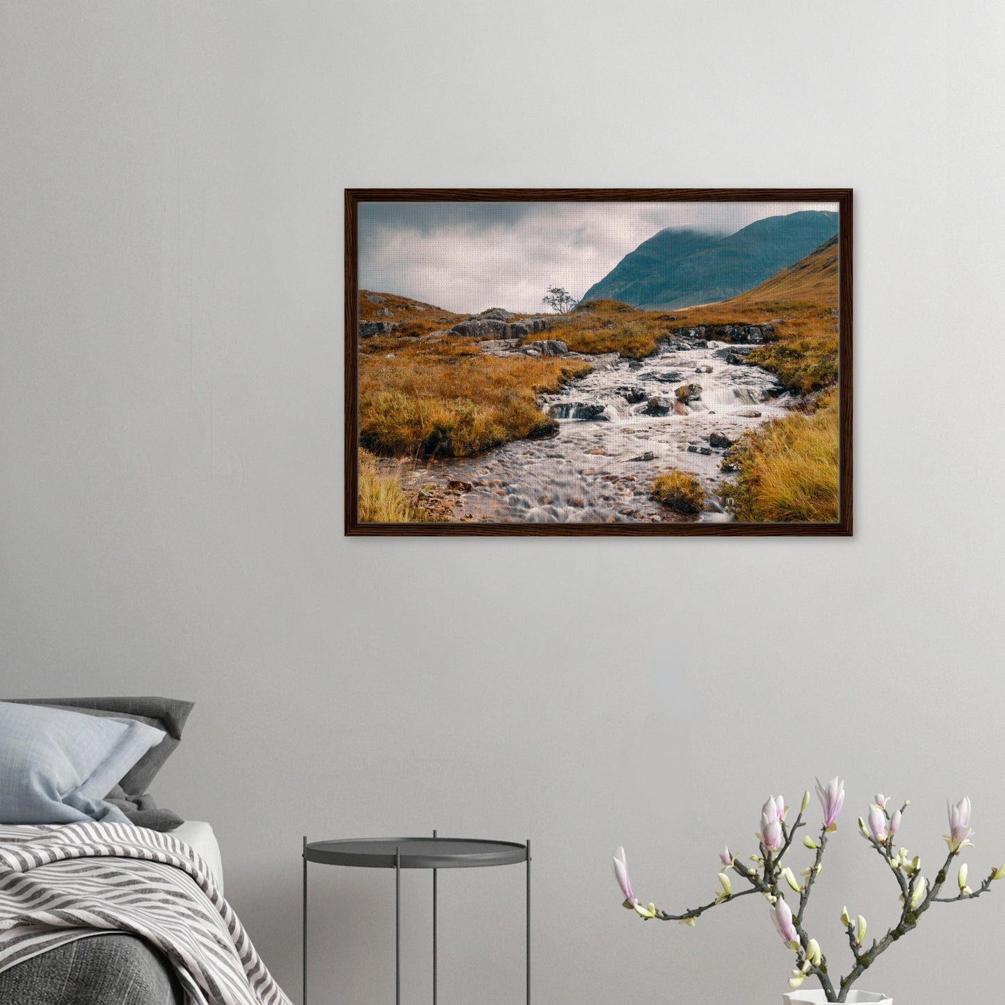 Waterfall and rocks in Glencoe landscape art