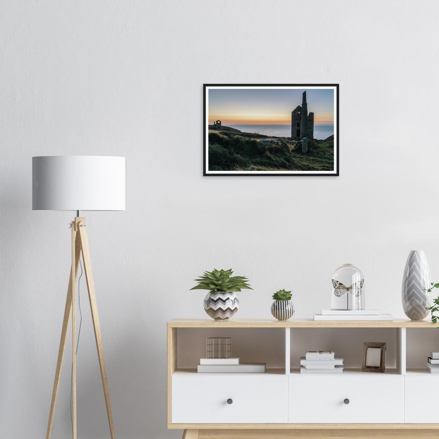 Historic Cornish engine house Wheal Owles framed landscape print