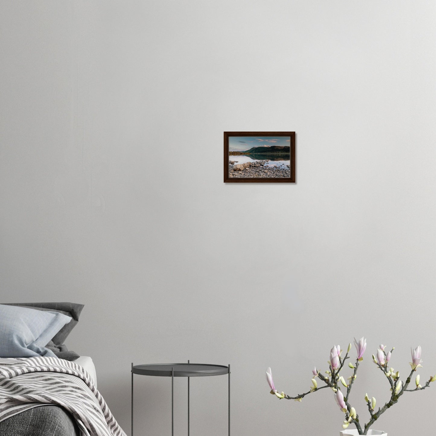 Lake District framed canvas with mirror-still lake surface