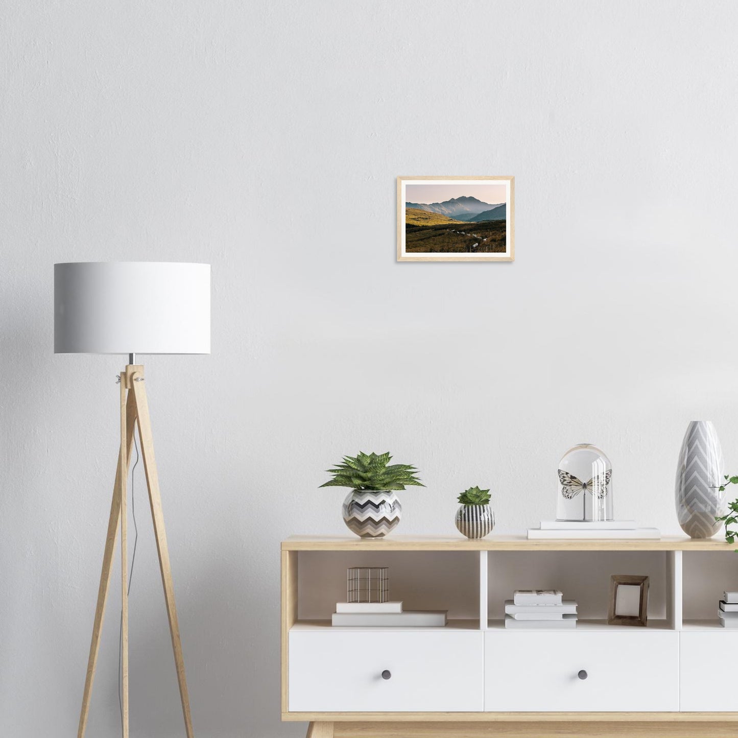 Sheep grazing in Snowdonia at dusk framed wall art