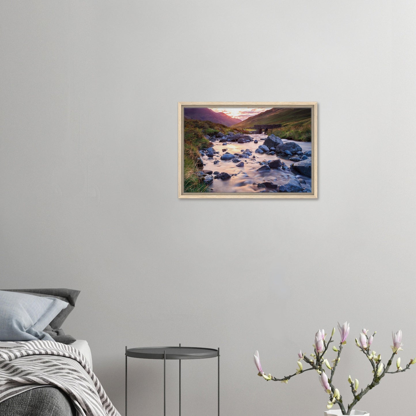 Lake District framed print of golden hour over Honister Pass