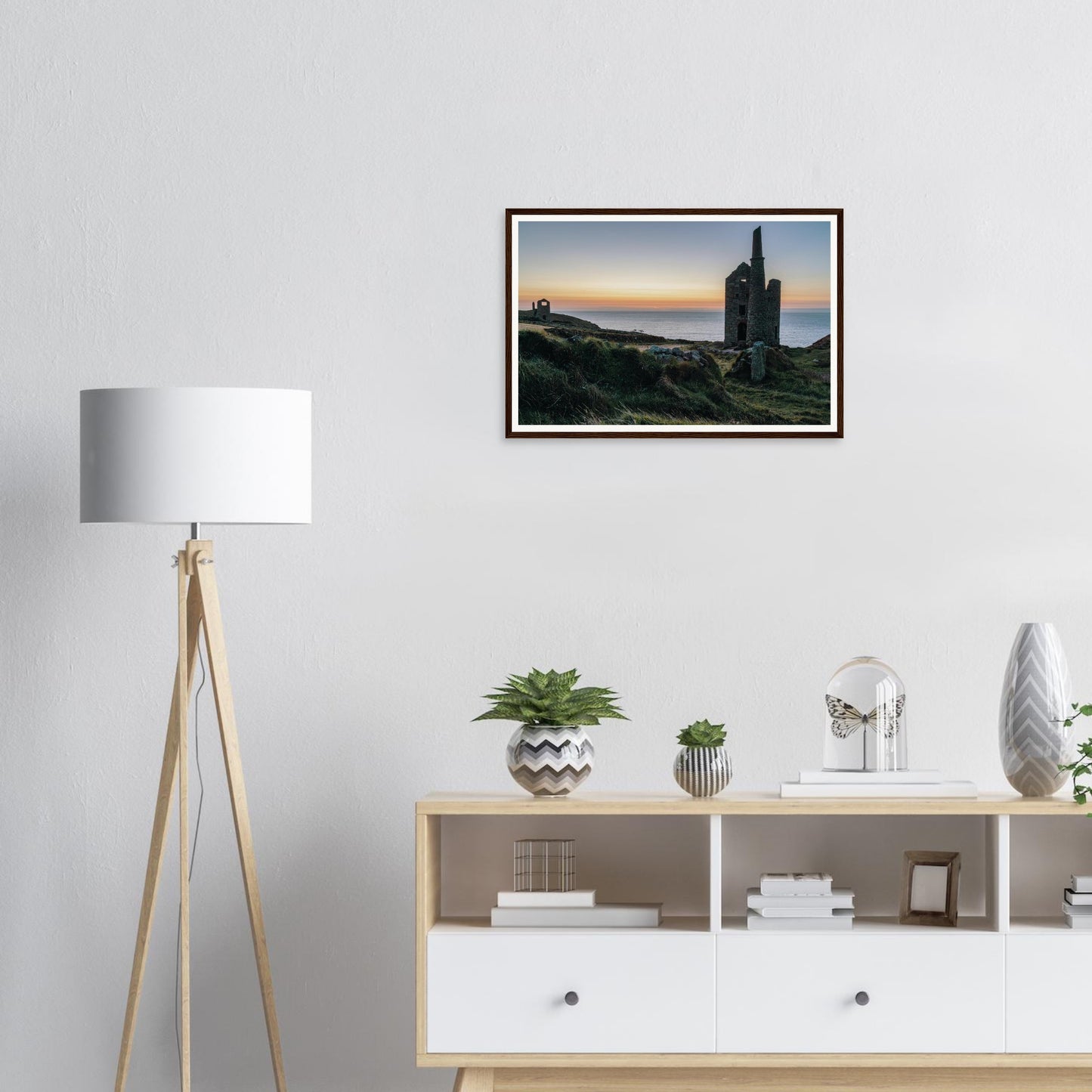 Scenic wall art of Wheal Owles ruins in Botallack Cornwall