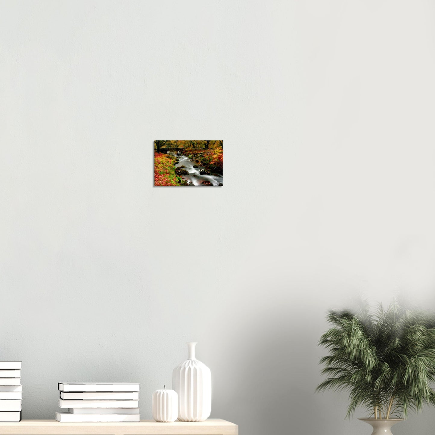 Canvas wall art of Burrator Reservoir surrounded by autumn foliage