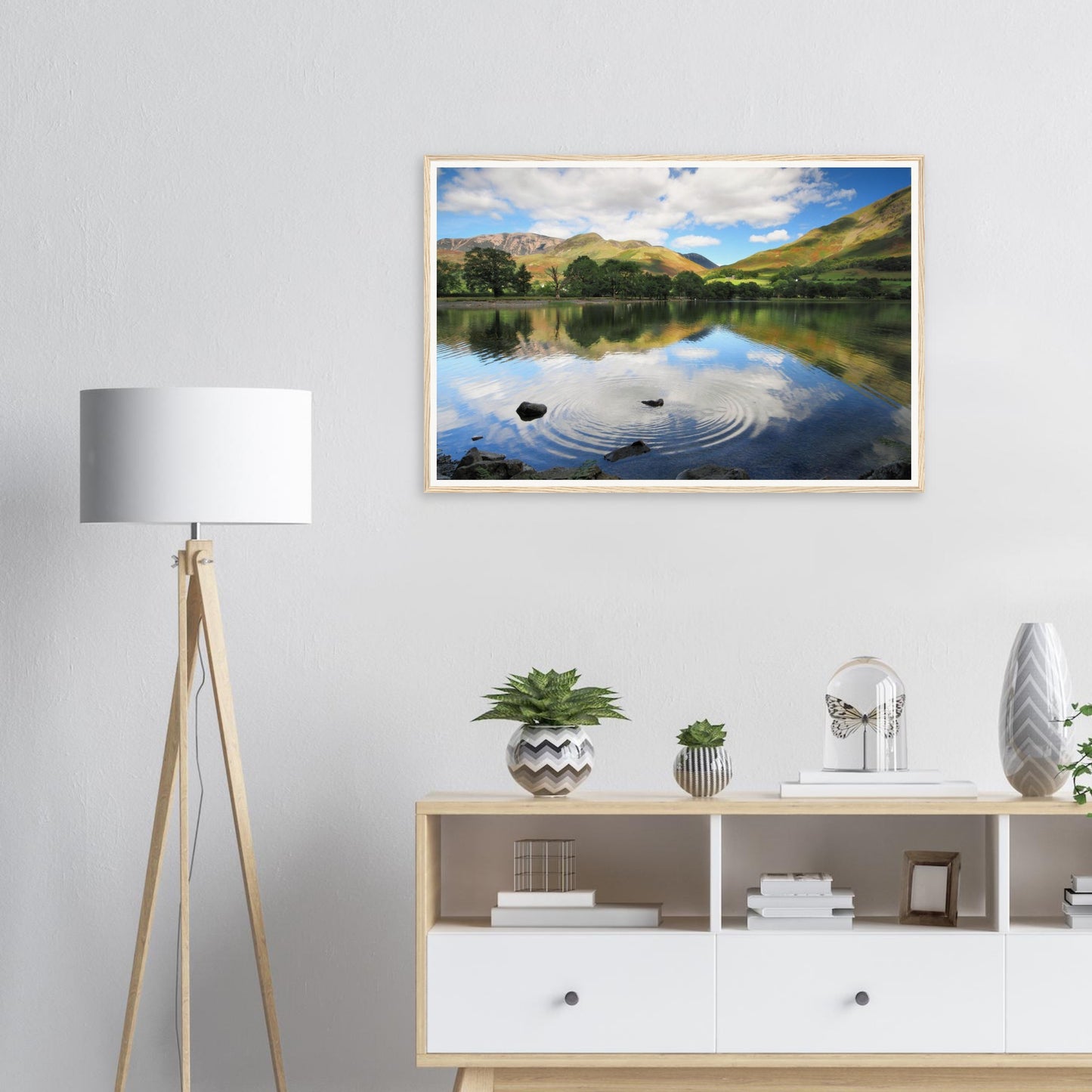 Play of light and shadow on Buttermere fells framed print