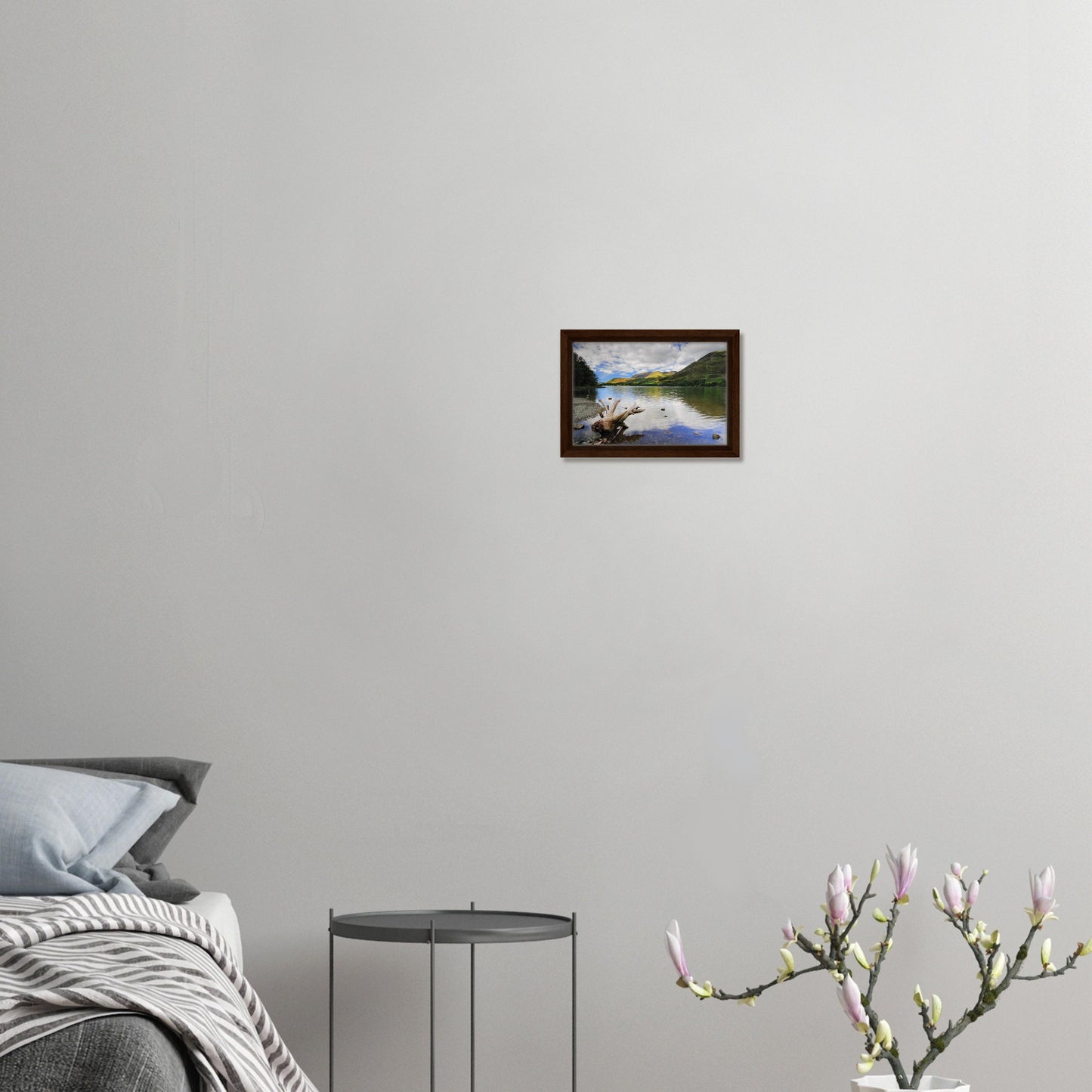 Lake District framed canvas of Buttermere’s peaceful shores