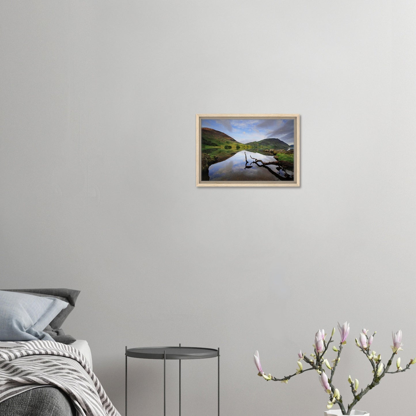 Still waters and reflected fells at Crummock Water in canvas print