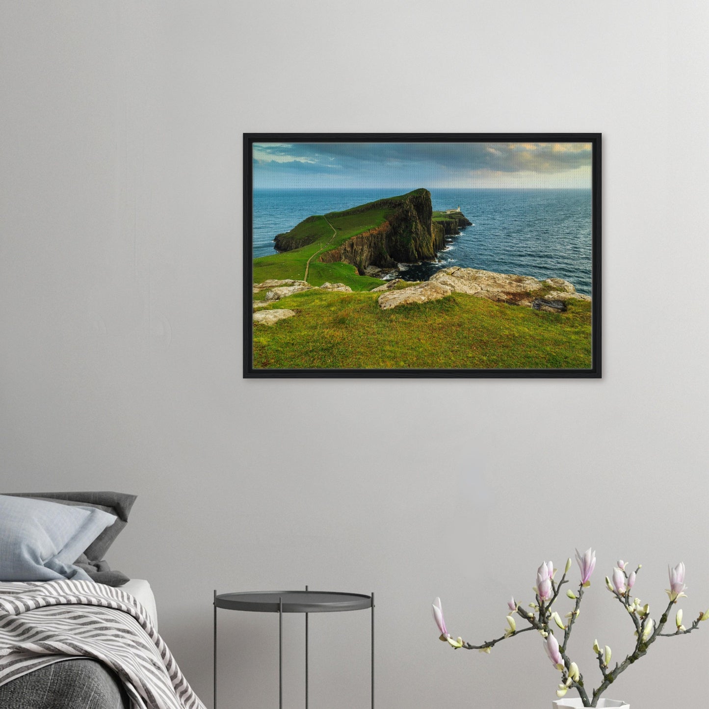 Framed canvas of Neist Point cliffs on the Isle of Skye
