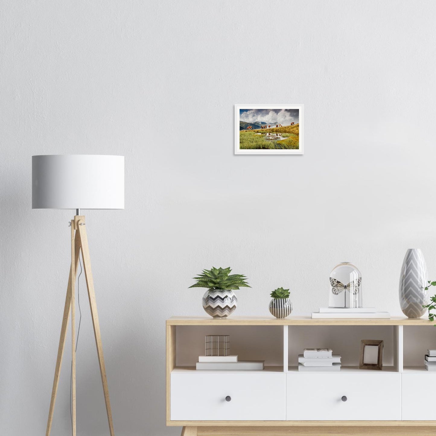 Scenic alpine meadow framed wall art of Panoramabahn Austria