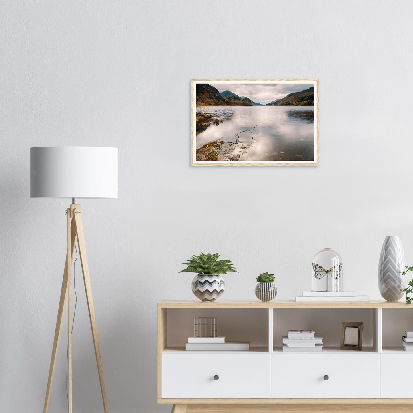 Atmospheric framed wall art of Loch Shiel Scotland at rest