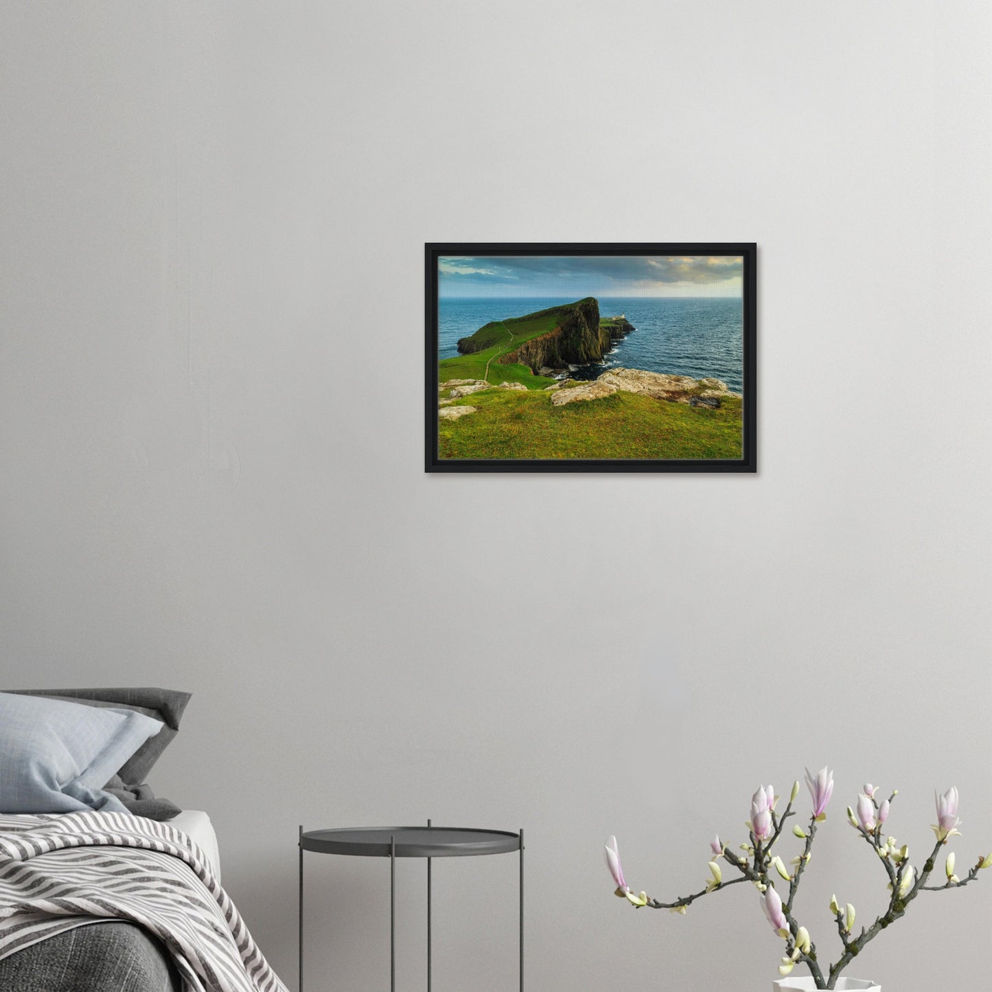 Neist Point path winding toward lighthouse in Skye canvas