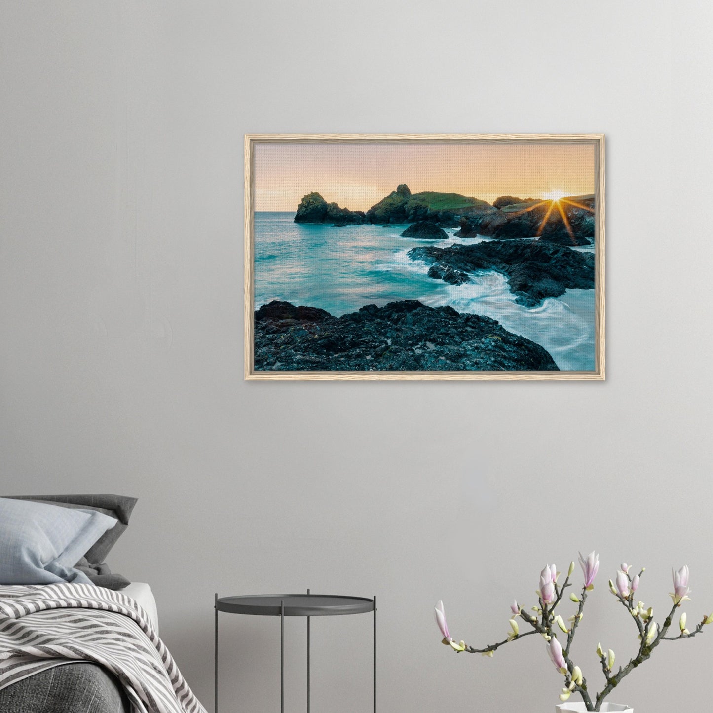 Sunset sparkles on water at Cornwall’s Kynance Cove
