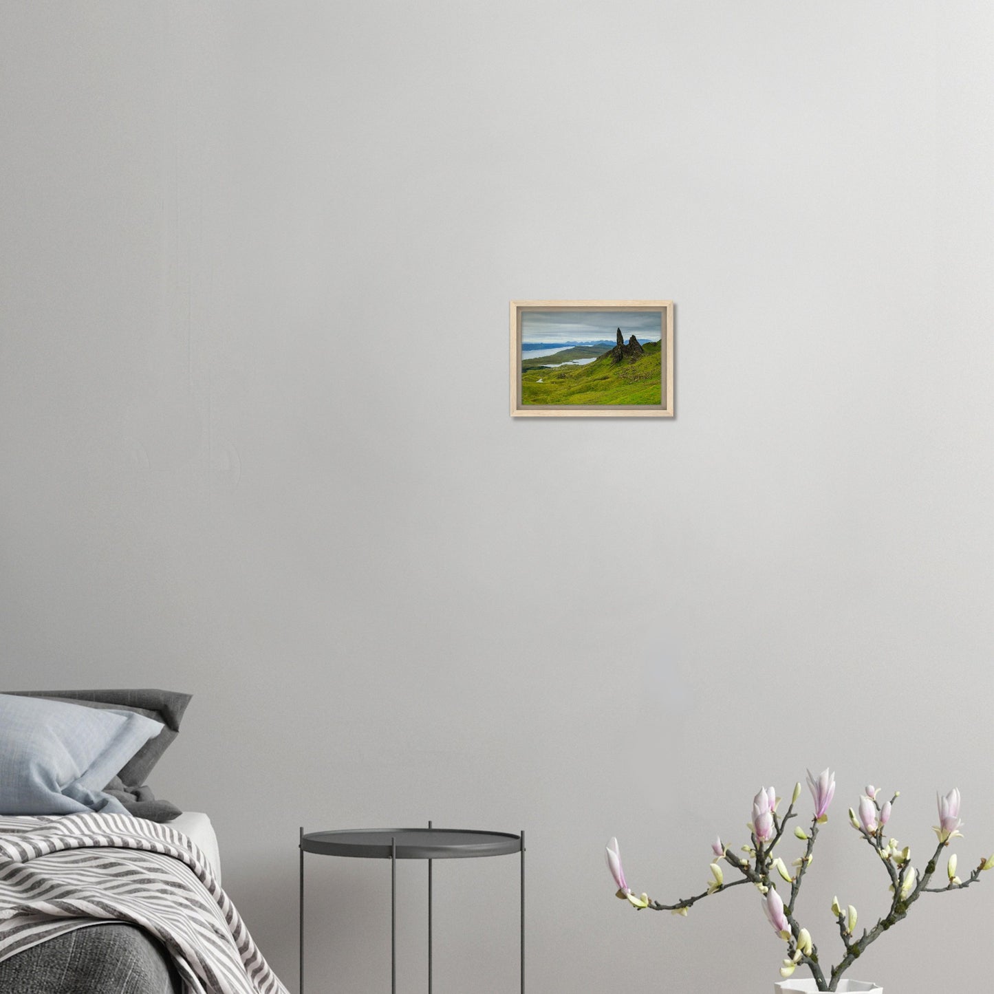Framed print of Scottish landmark against dramatic sky