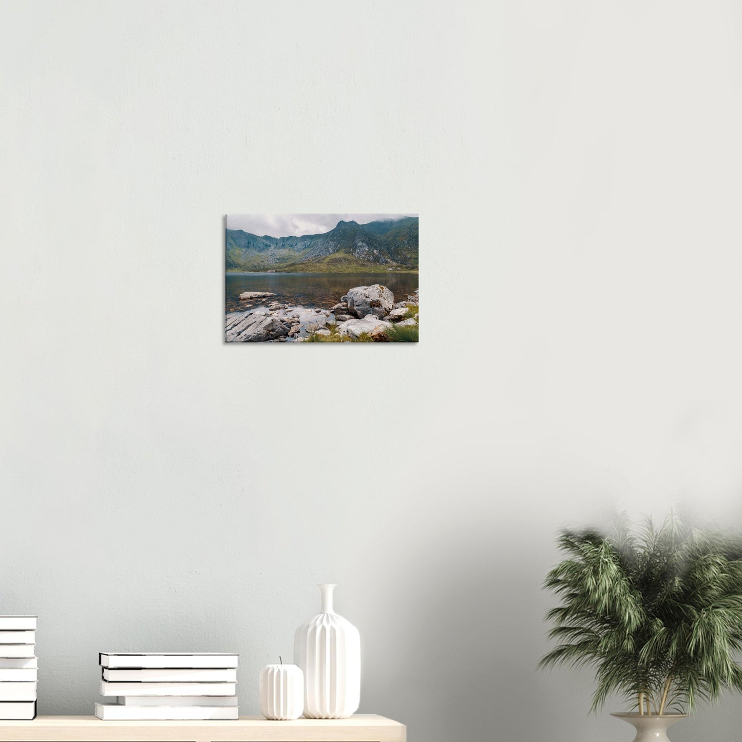 Geological rock formations in Llyn Idwal landscape wall art