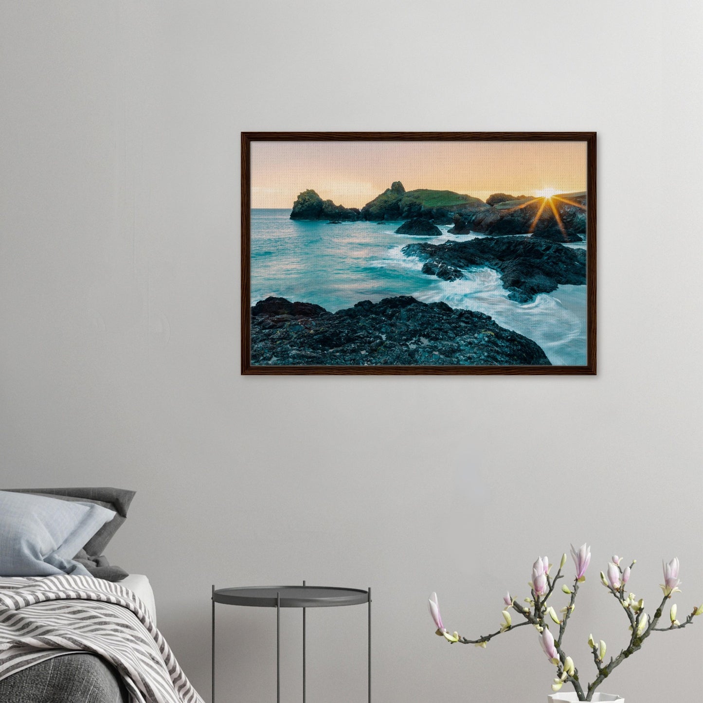 Long exposure sea view at Kynance Cove framed print