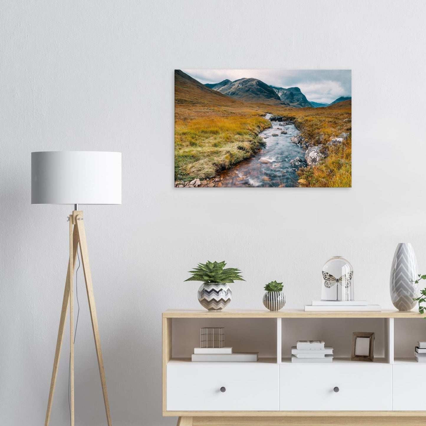 Canvas print of raw Highland beauty in Glencoe Valley