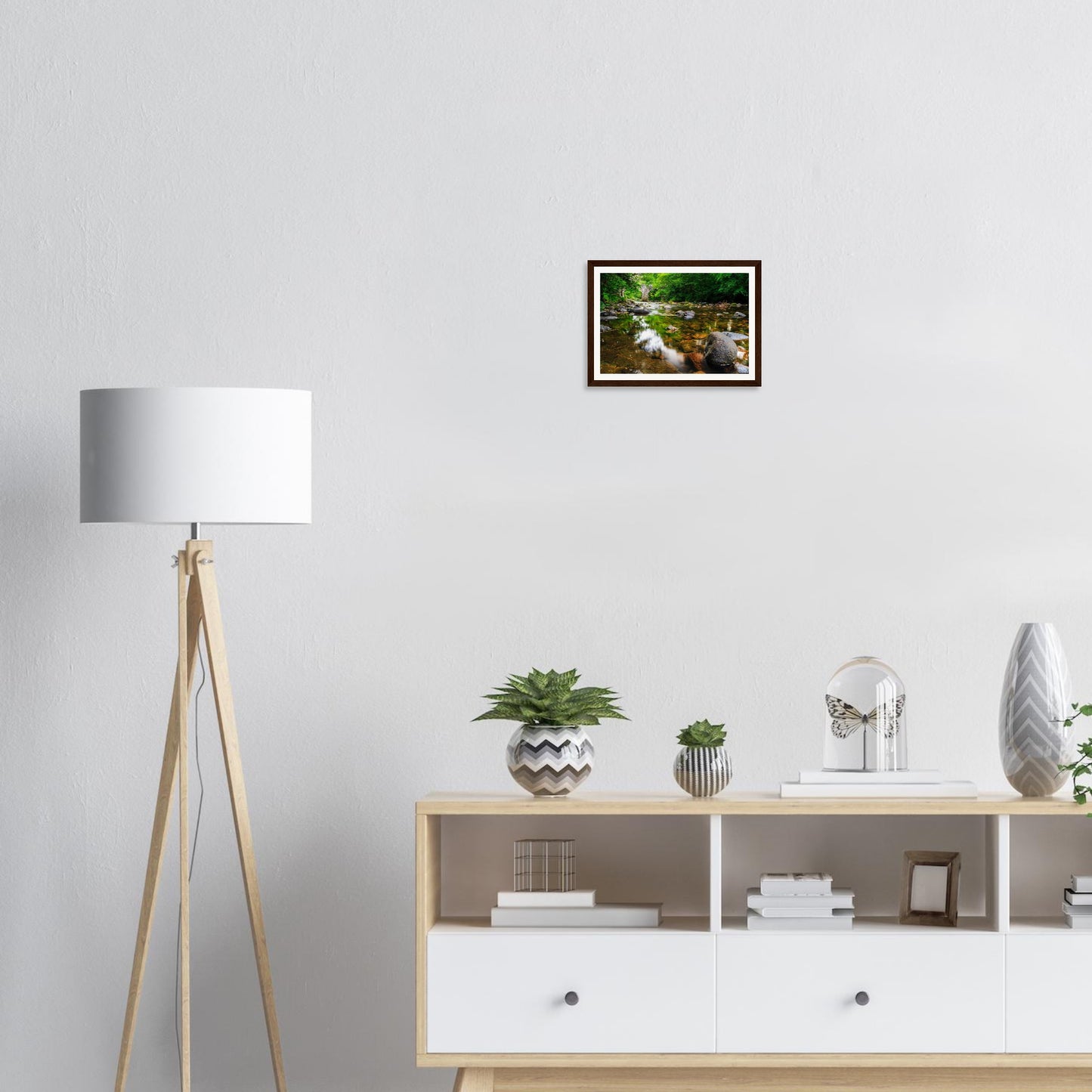 Atmospheric framed wall art of Newbridge Dartmoor National Park